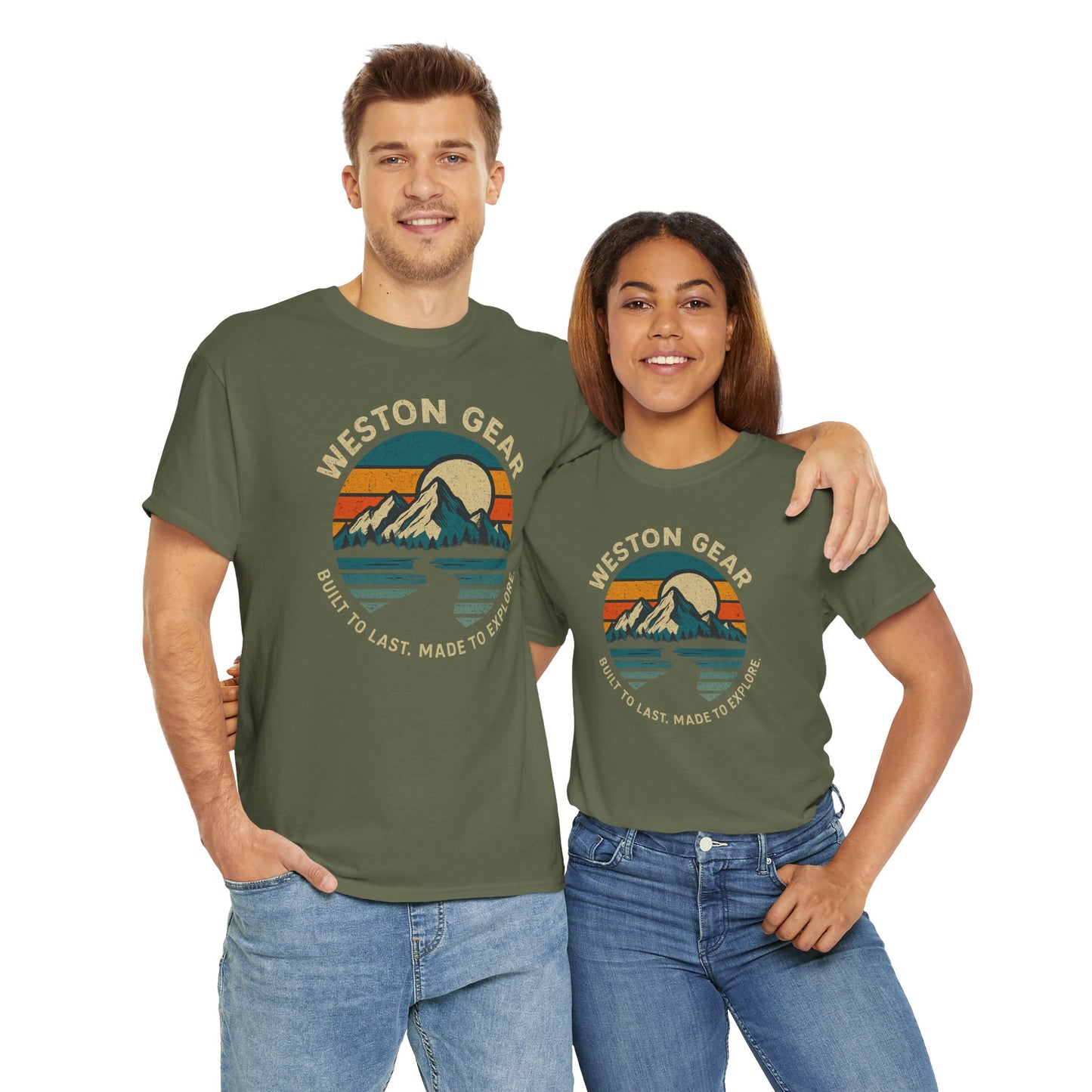 Mountain Sunset Graphic T-Shirt – Vintage Style Outdoor Tee, Hiking & Camping Apparel