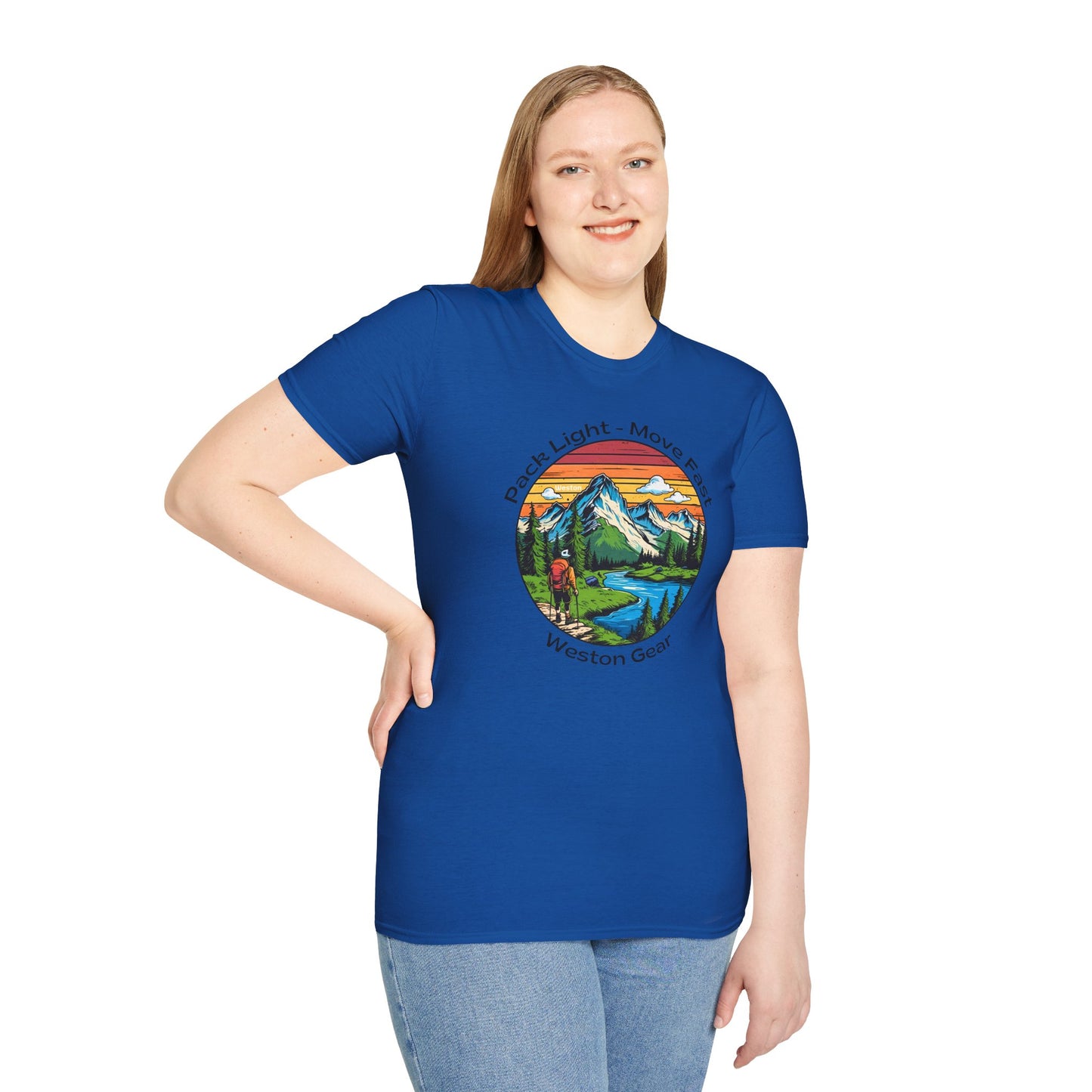 Pack light Move fast – Unisex Adventure T-Shirt for Hiking, Camping & Travel