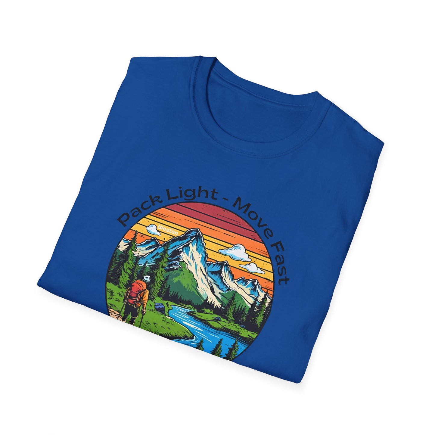 Pack light Move fast – Unisex Adventure T-Shirt for Hiking, Camping & Travel