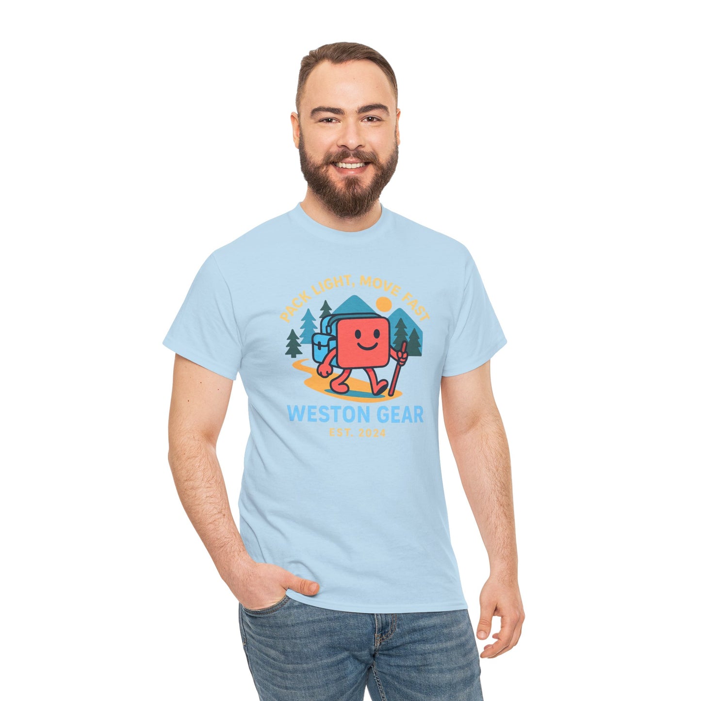 Weston Gear Boxy Hiking T-Shirt – Adventure Ready Unisex Heavy Cotton Tee | Outdoor Camping Graphic Shirt | Gift for Explorers