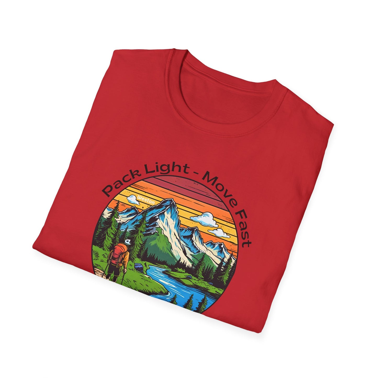 Pack light Move fast – Unisex Adventure T-Shirt for Hiking, Camping & Travel