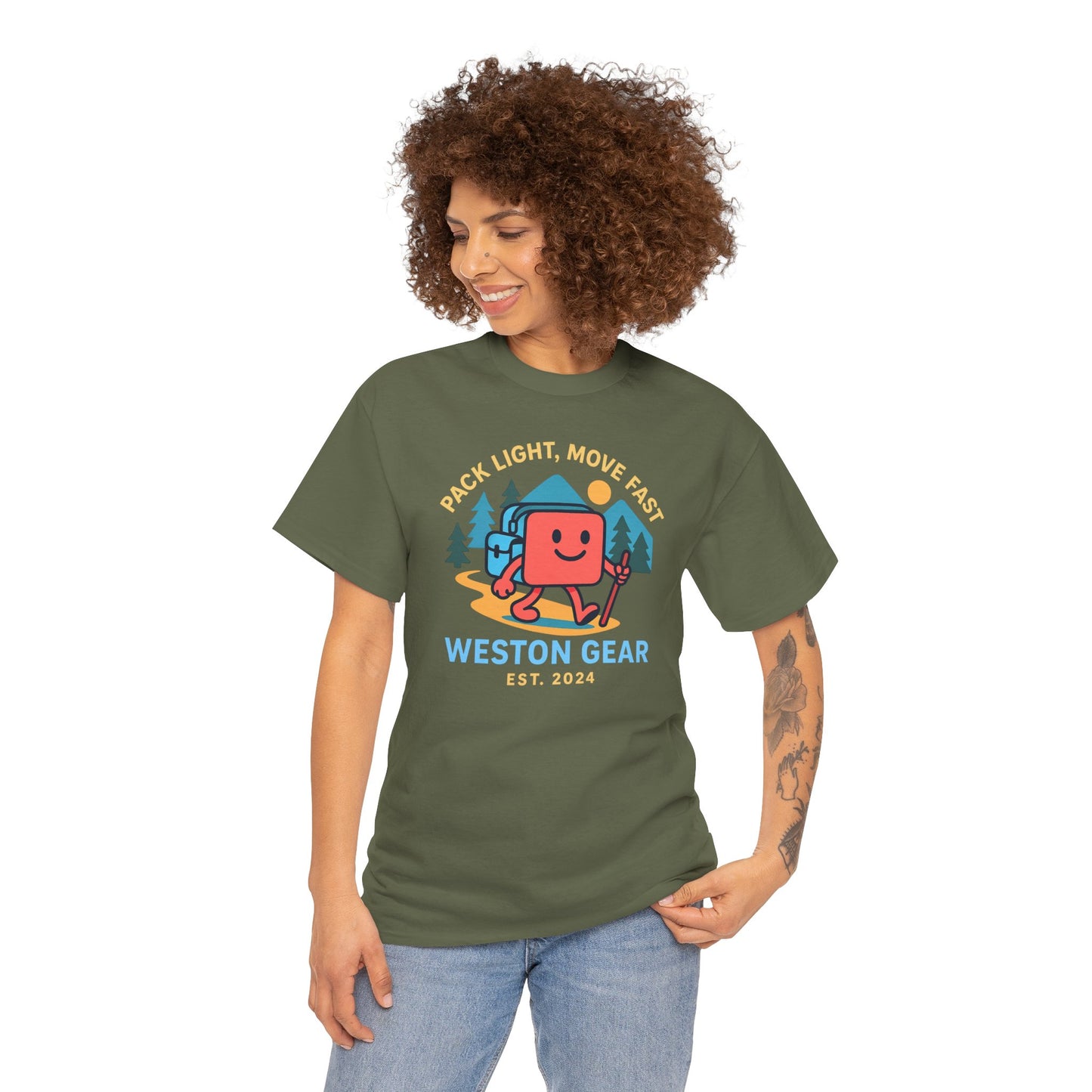 Weston Gear Boxy Hiking T-Shirt – Adventure Ready Unisex Heavy Cotton Tee | Outdoor Camping Graphic Shirt | Gift for Explorers