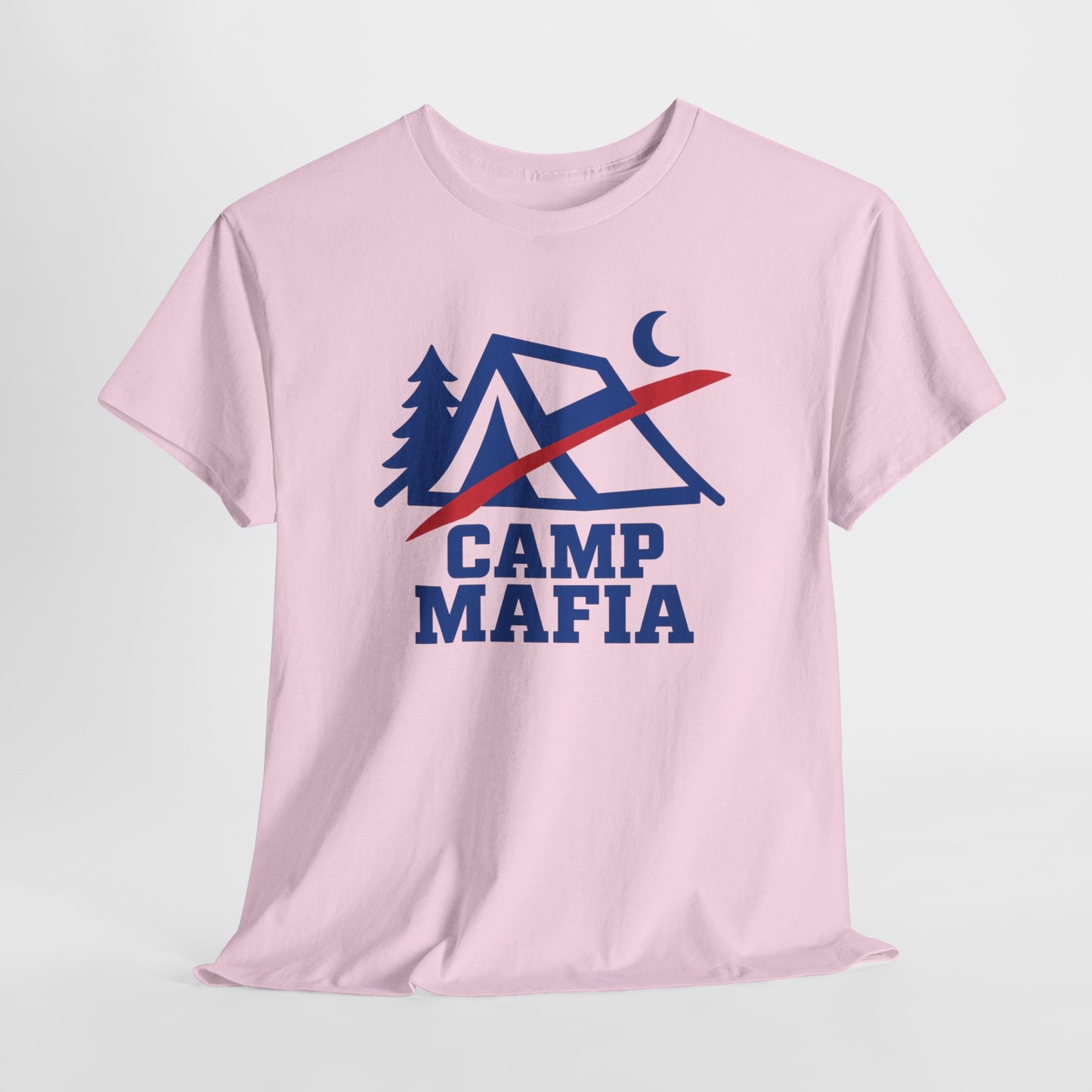 Camp Mafia T-Shirt – Buffalo Bills Inspired Camping Tee | Unisex Heavy Cotton Outdoor Shirt | Hiking Apparel & Gift for Nature Lovers