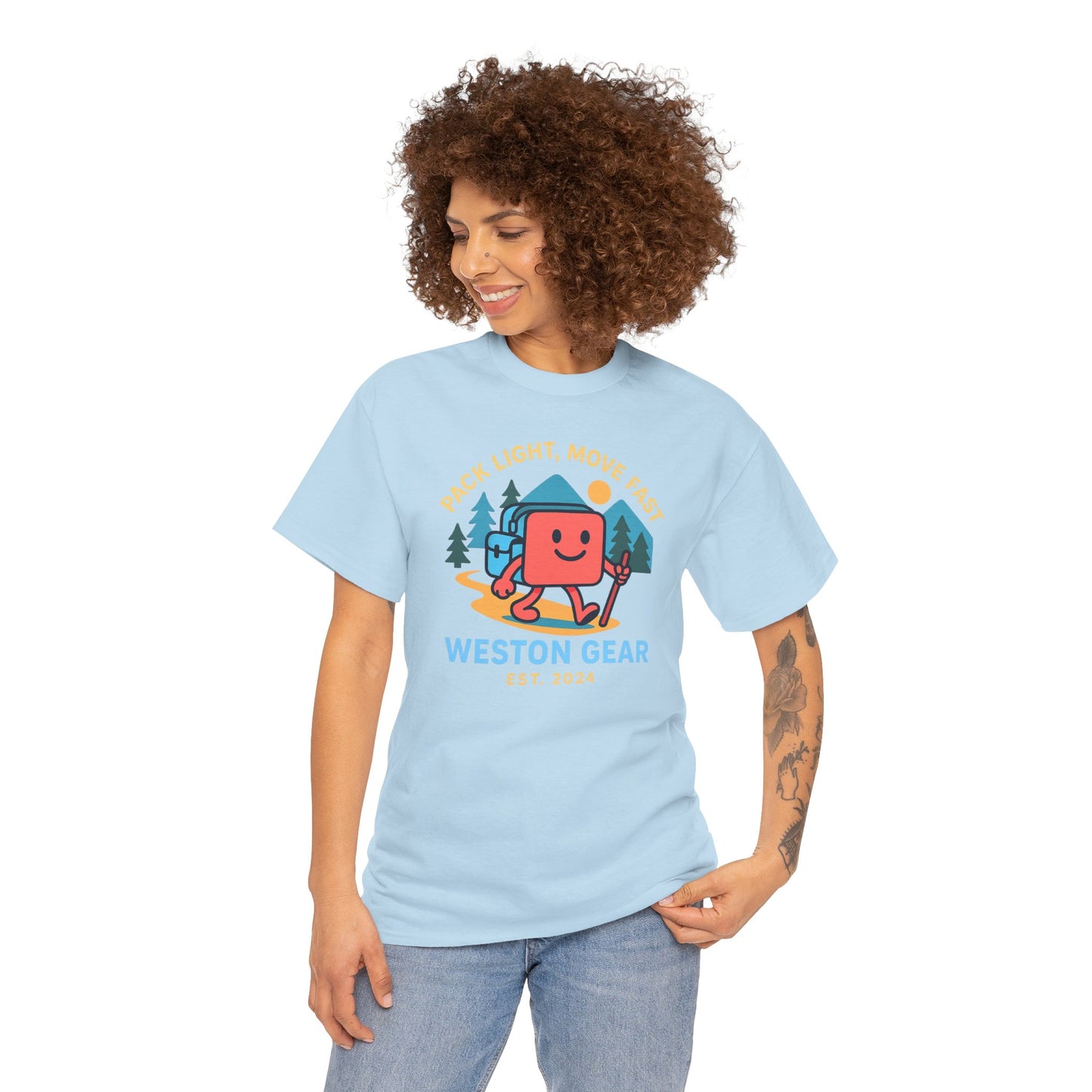 Weston Gear Boxy Hiking T-Shirt – Adventure Ready Unisex Heavy Cotton Tee | Outdoor Camping Graphic Shirt | Gift for Explorers