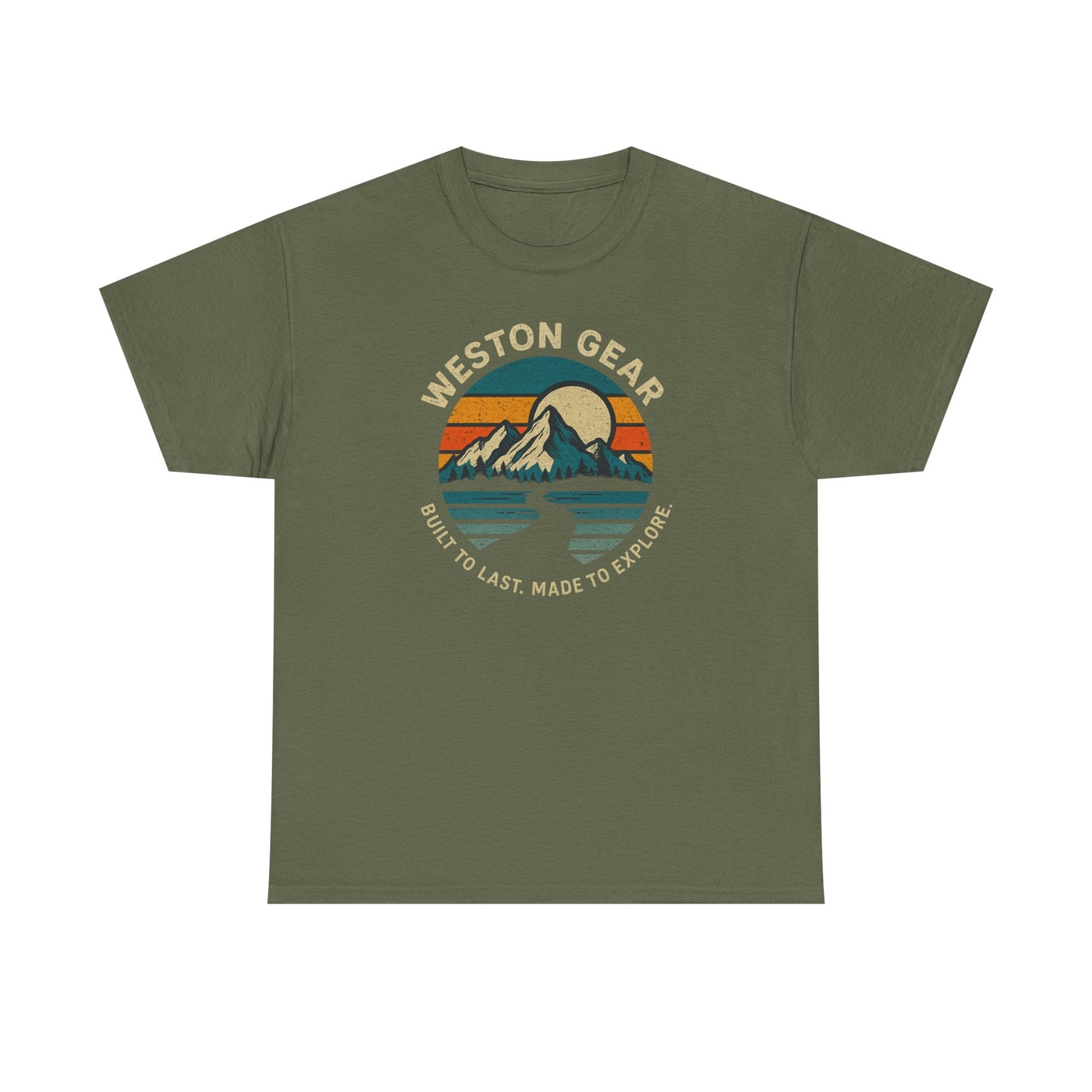 Mountain Sunset Graphic T-Shirt – Vintage Style Outdoor Tee, Hiking & Camping Apparel