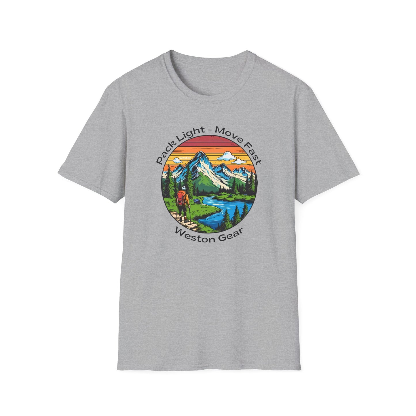 Pack light Move fast – Unisex Adventure T-Shirt for Hiking, Camping & Travel