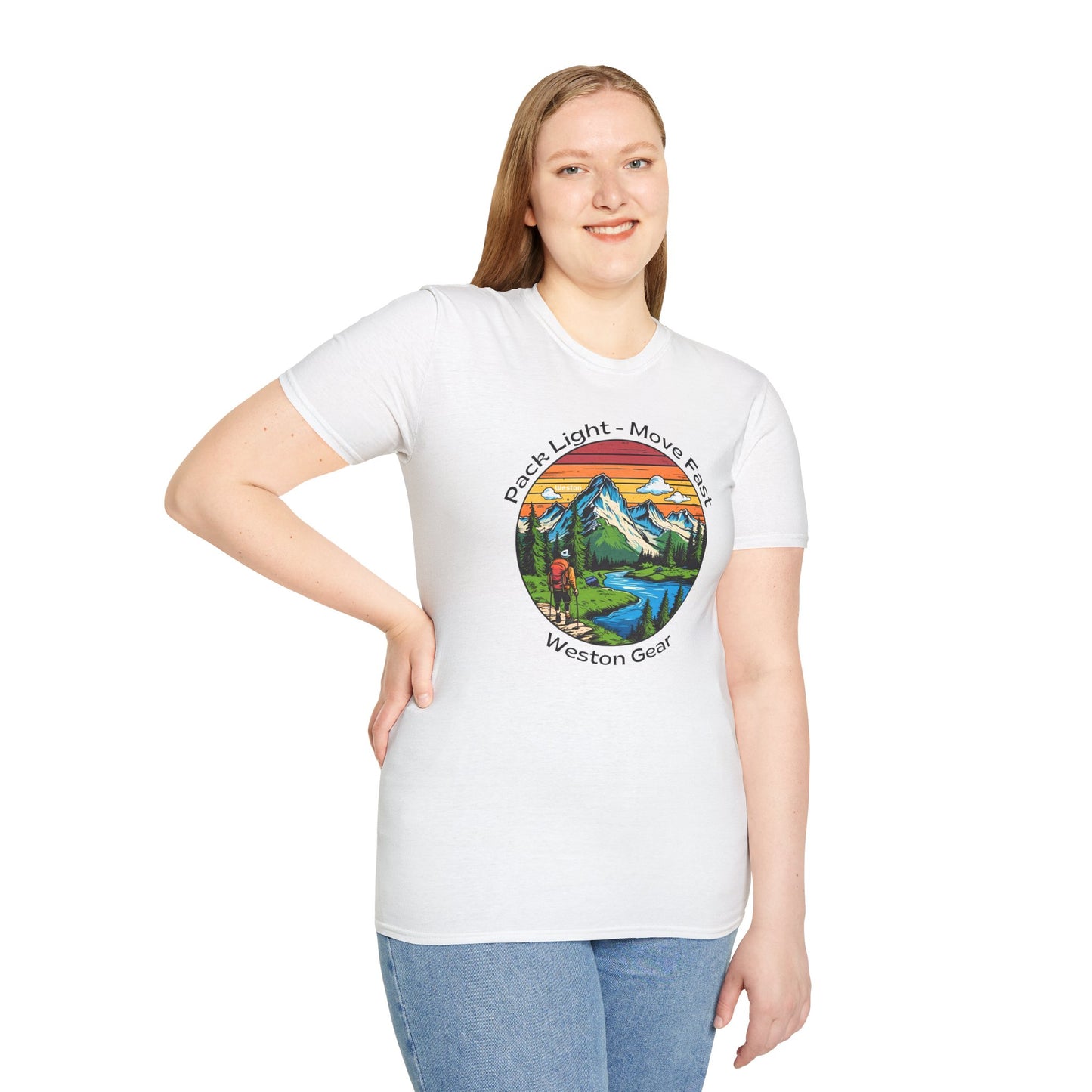 Pack light Move fast – Unisex Adventure T-Shirt for Hiking, Camping & Travel