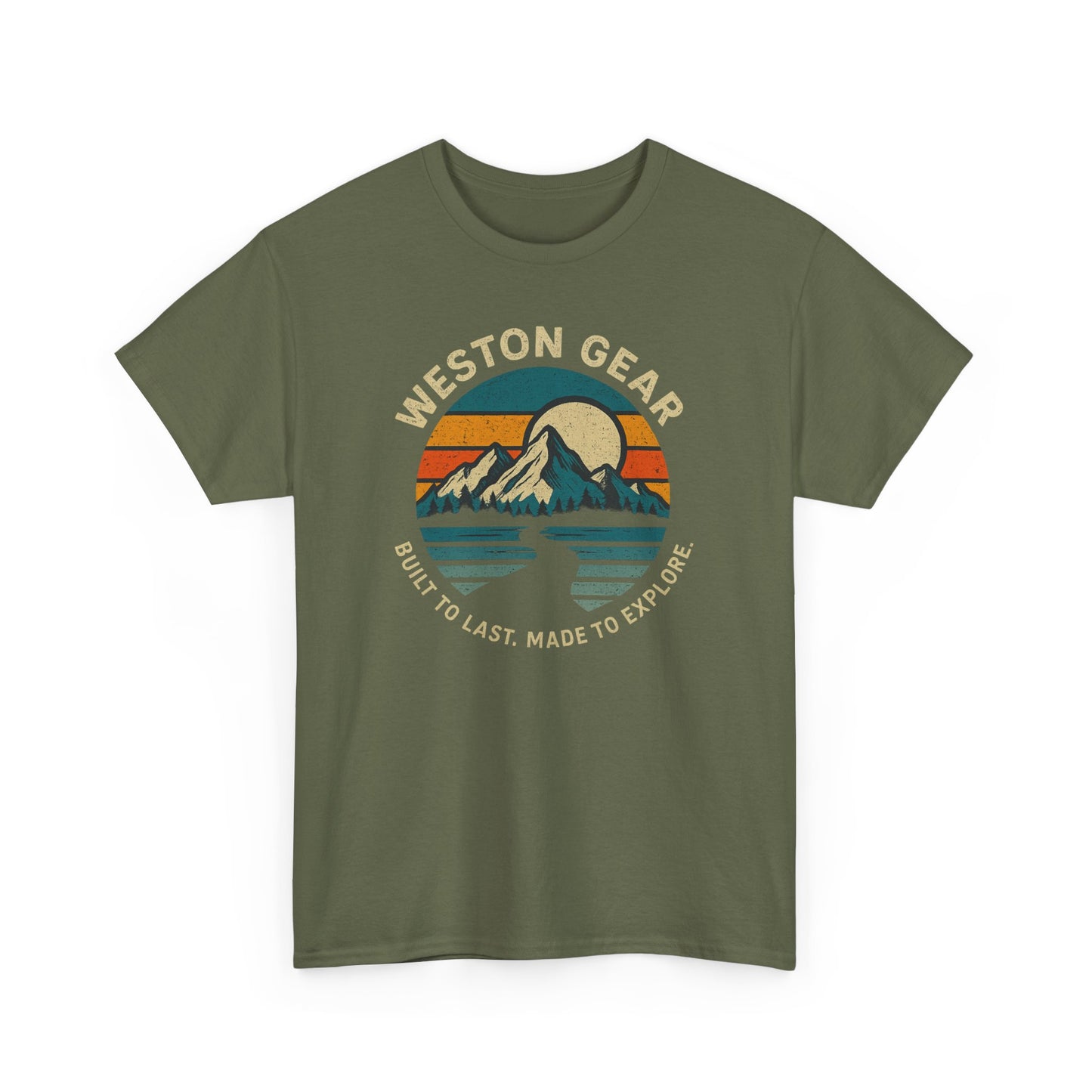 Mountain Sunset Graphic T-Shirt – Vintage Style Outdoor Tee, Hiking & Camping Apparel