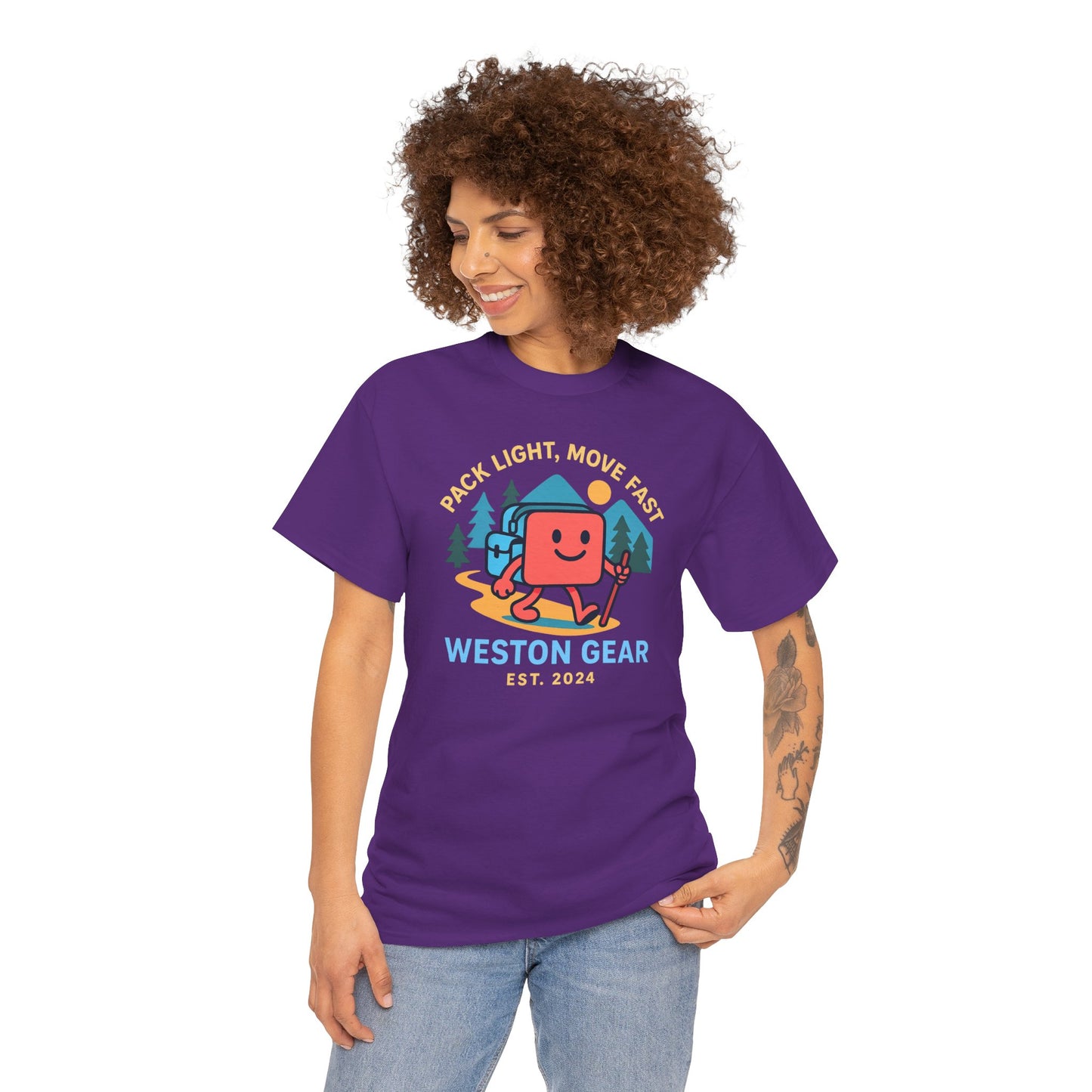 Weston Gear Boxy Hiking T-Shirt – Adventure Ready Unisex Heavy Cotton Tee | Outdoor Camping Graphic Shirt | Gift for Explorers