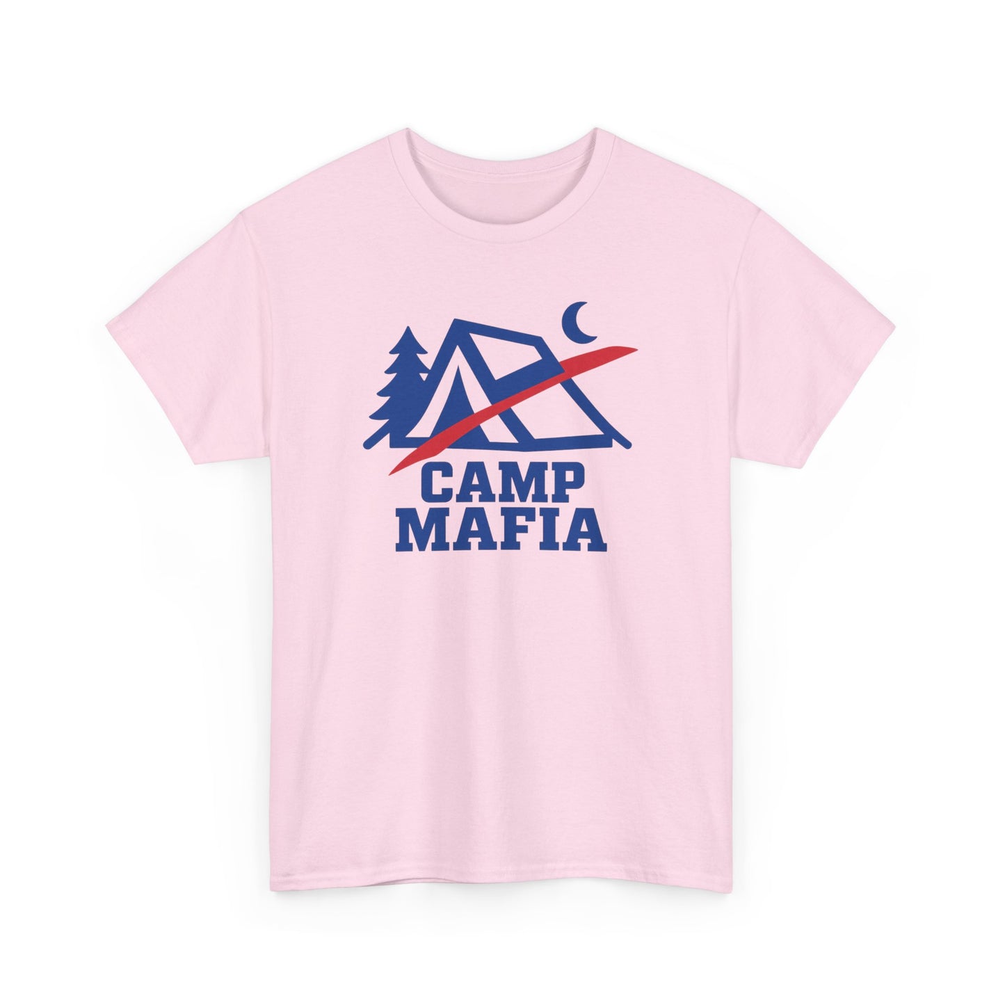Camp Mafia T-Shirt – Buffalo Bills Inspired Camping Tee | Unisex Heavy Cotton Outdoor Shirt | Hiking Apparel & Gift for Nature Lovers