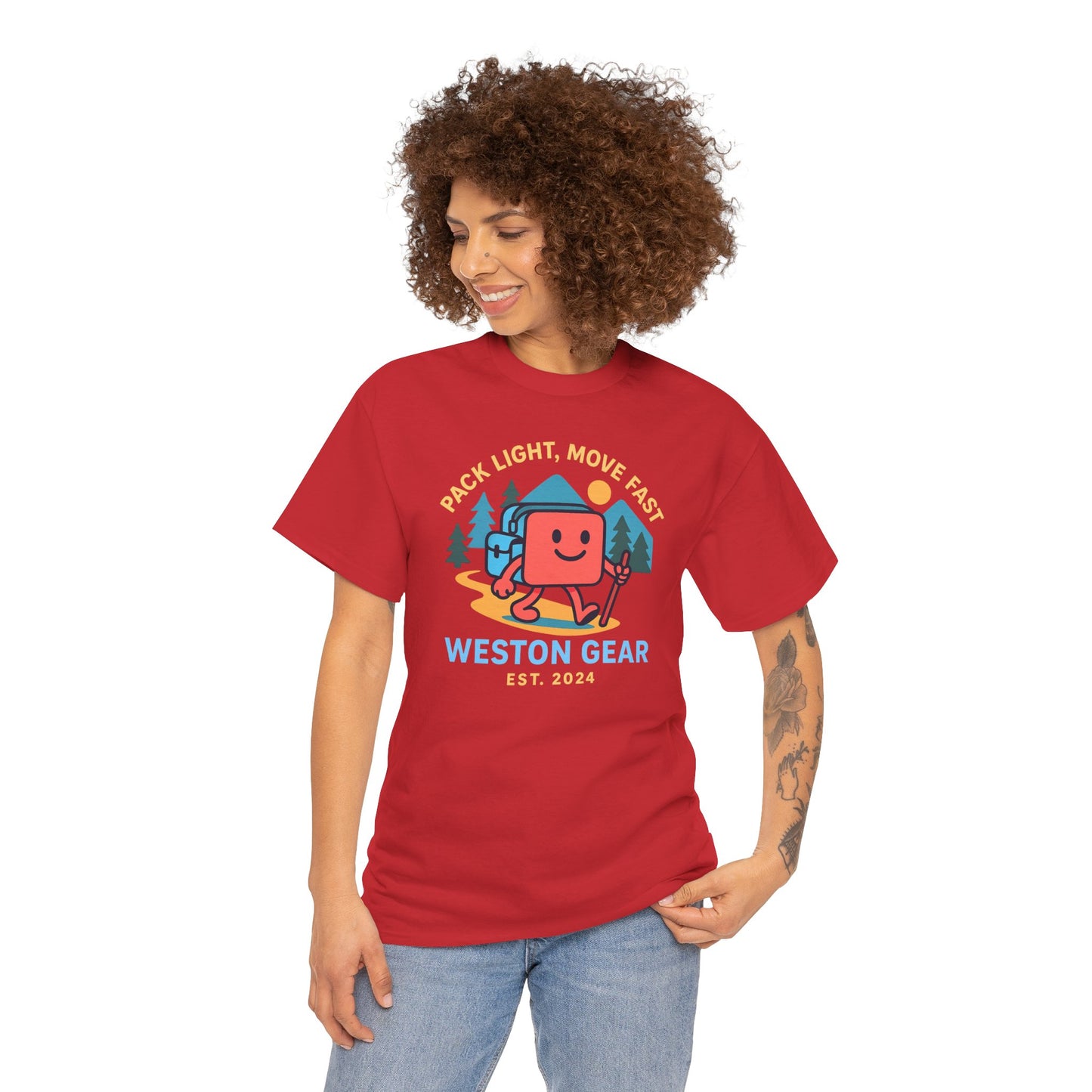 Weston Gear Boxy Hiking T-Shirt – Adventure Ready Unisex Heavy Cotton Tee | Outdoor Camping Graphic Shirt | Gift for Explorers