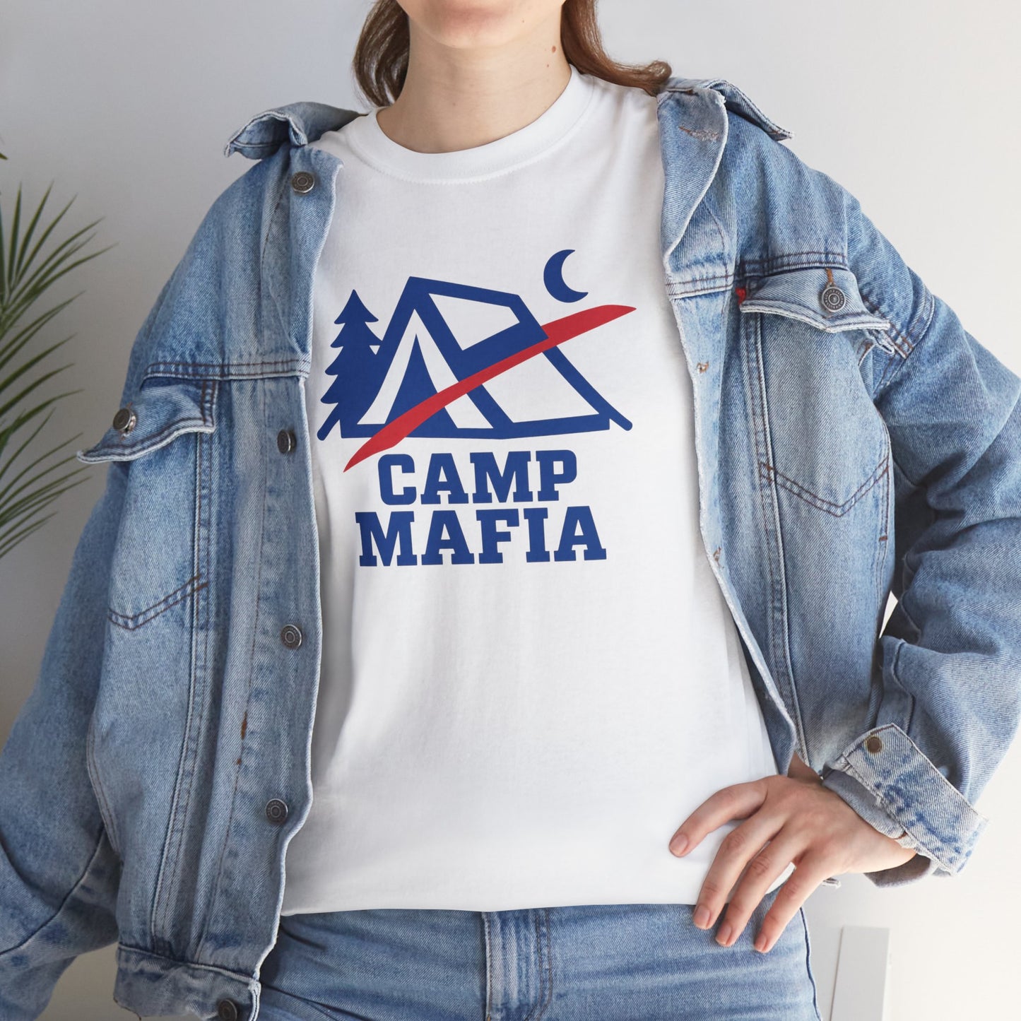 Camp Mafia T-Shirt – Buffalo Bills Inspired Camping Tee | Unisex Heavy Cotton Outdoor Shirt | Hiking Apparel & Gift for Nature Lovers