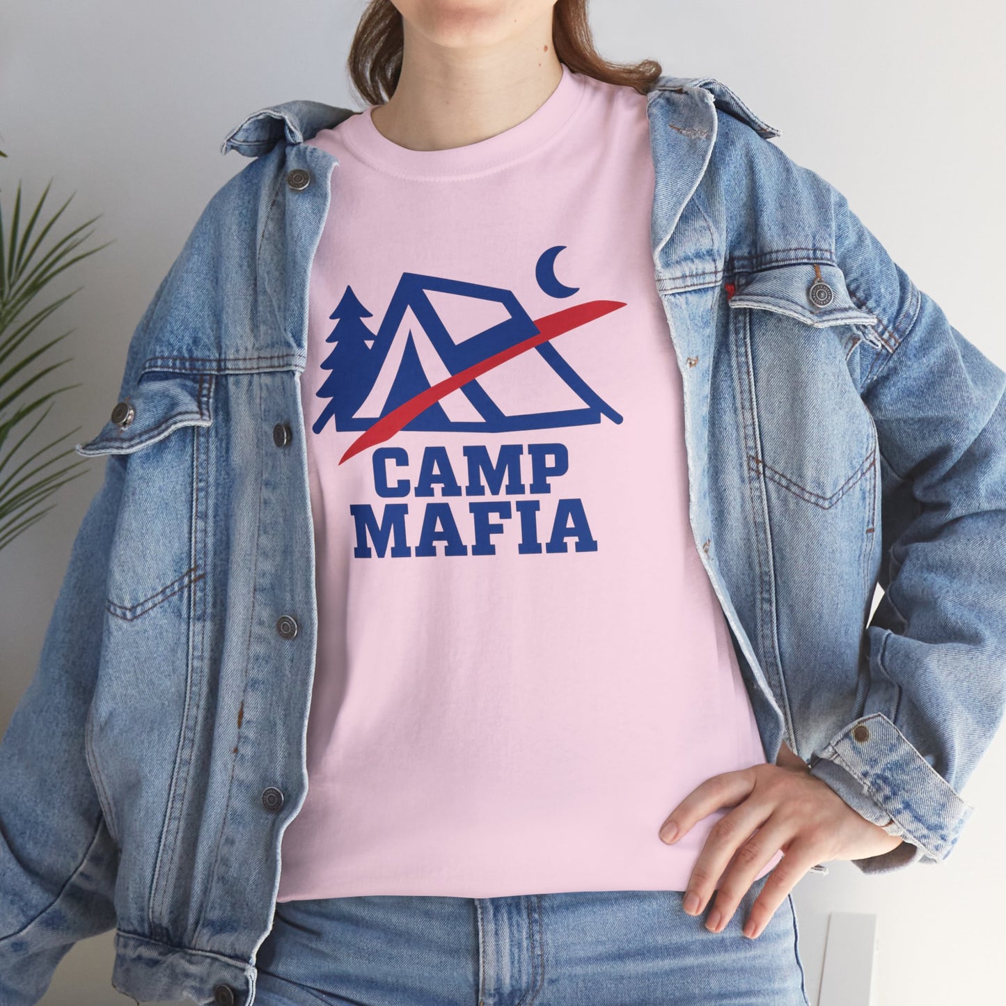 Camp Mafia T-Shirt – Buffalo Bills Inspired Camping Tee | Unisex Heavy Cotton Outdoor Shirt | Hiking Apparel & Gift for Nature Lovers