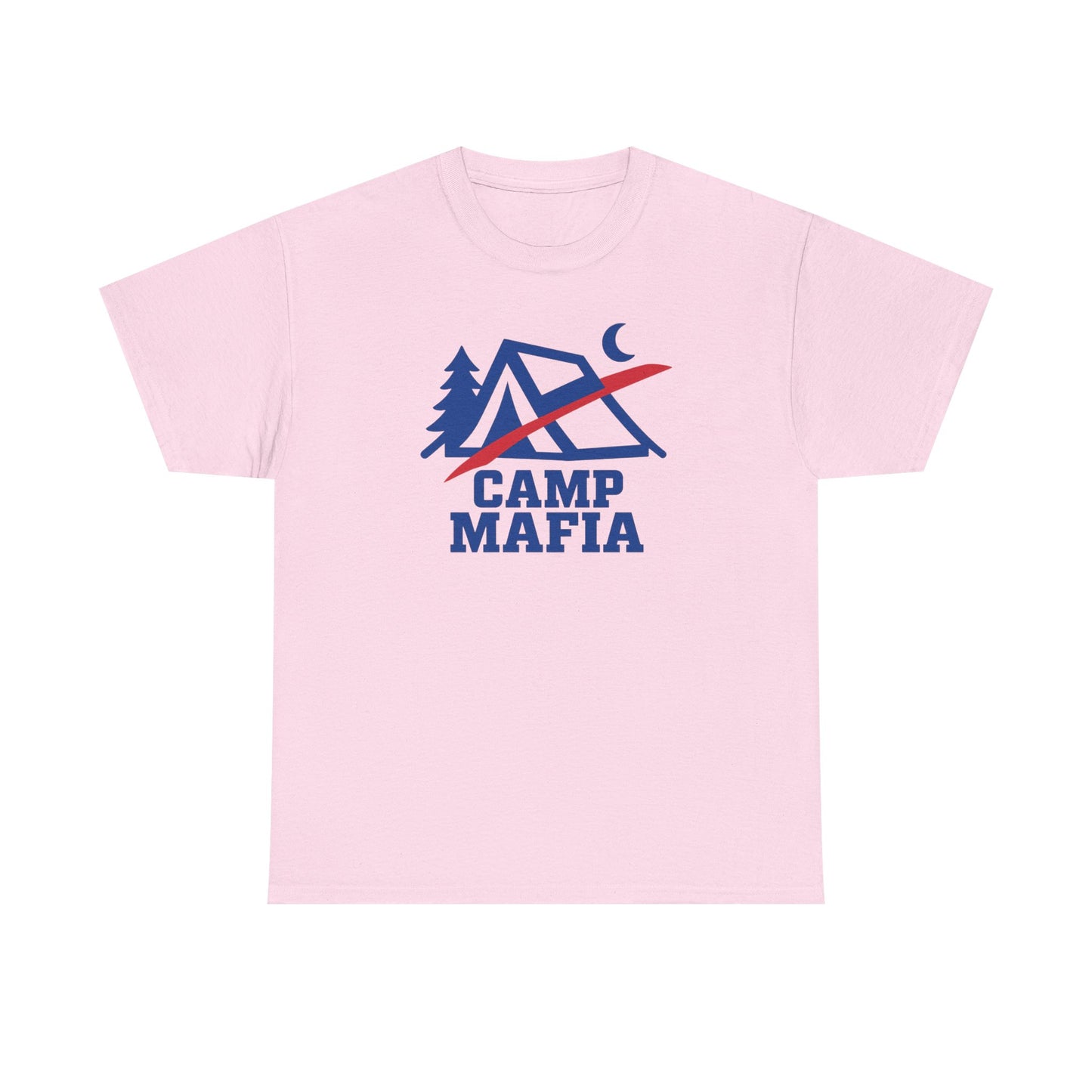 Camp Mafia T-Shirt – Buffalo Bills Inspired Camping Tee | Unisex Heavy Cotton Outdoor Shirt | Hiking Apparel & Gift for Nature Lovers