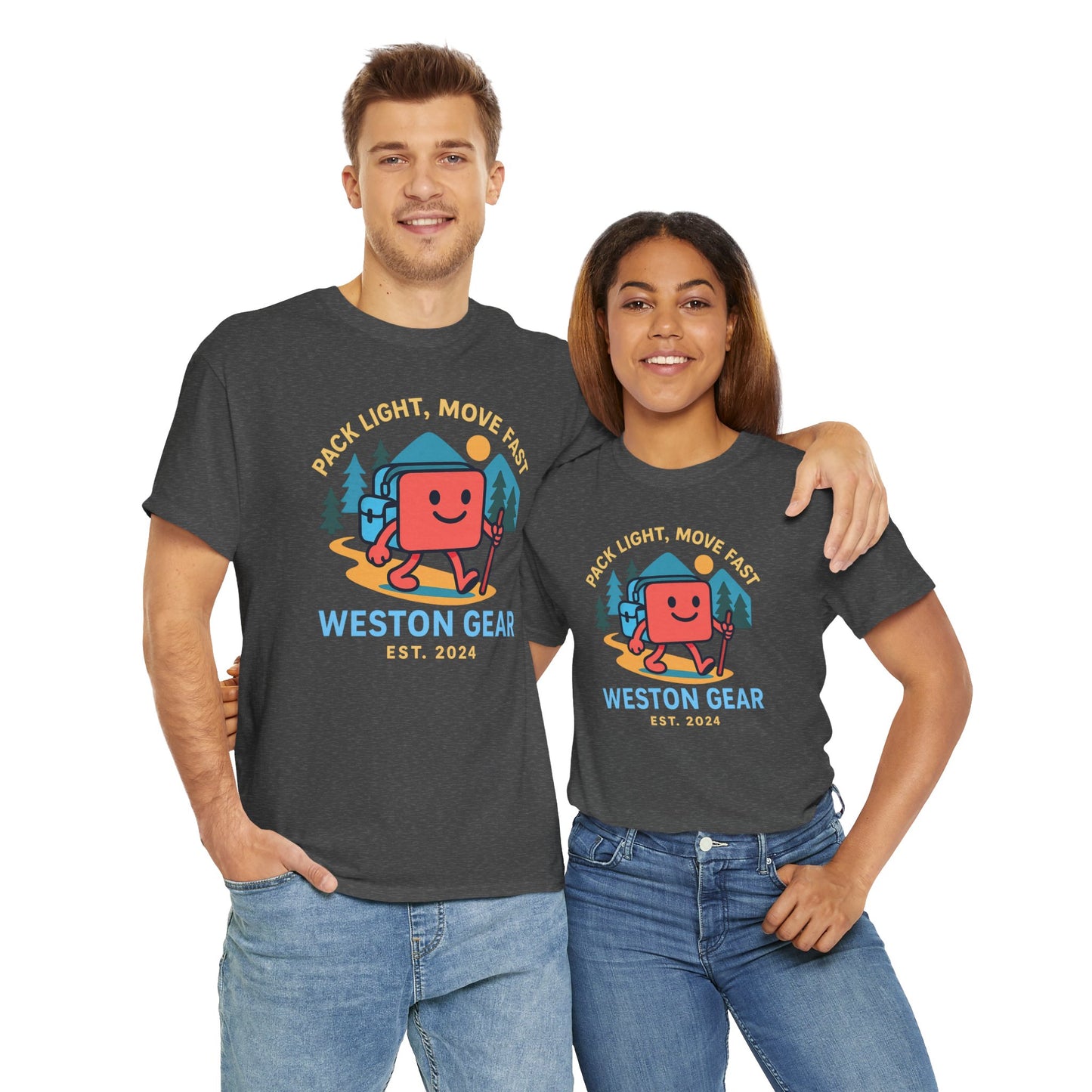 Weston Gear Boxy Hiking T-Shirt – Adventure Ready Unisex Heavy Cotton Tee | Outdoor Camping Graphic Shirt | Gift for Explorers