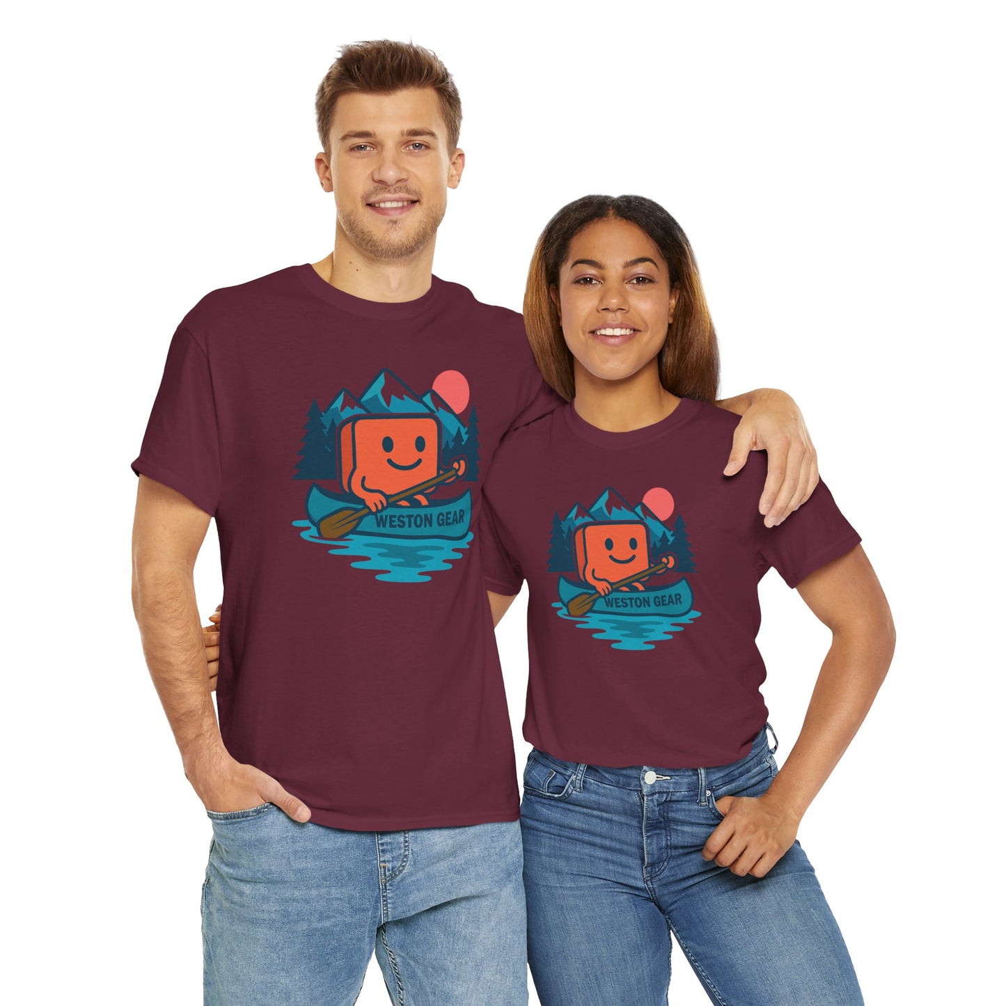 Weston Gear Canoe T-Shirt – Retro Outdoor Adventure Tee | Unisex Hiking & Camping Shirt | Nature Lover Gift Apparel