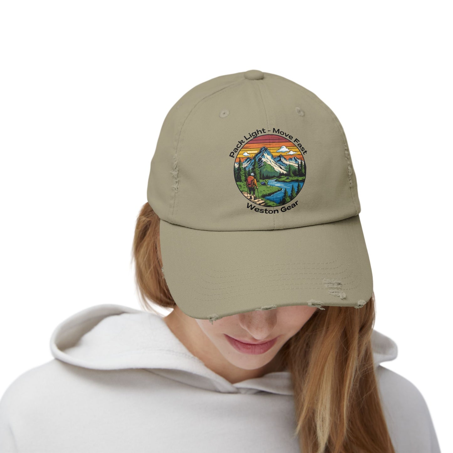 Weston Gear Distressed Adventure Cap – Unisex Outdoor Hat for Nature Lovers, Hikers, and Everyday Explorers
