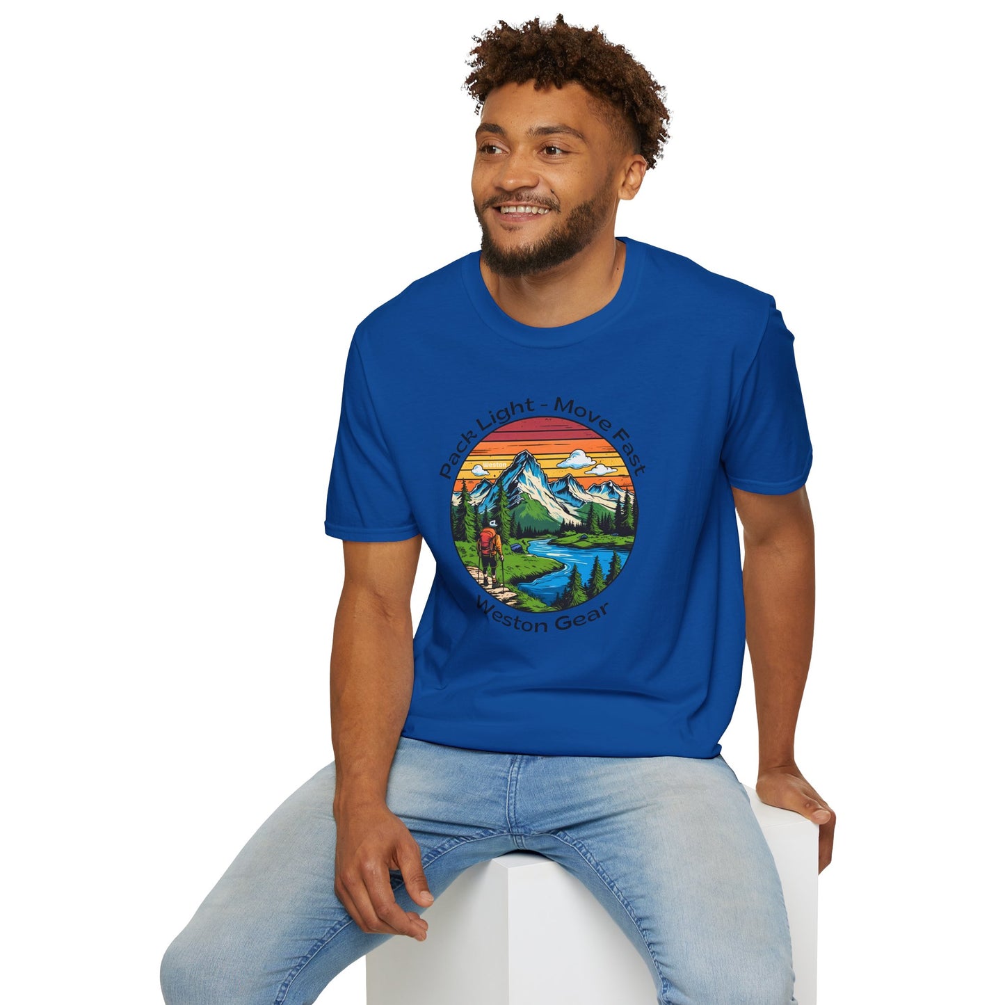 Pack light Move fast – Unisex Adventure T-Shirt for Hiking, Camping & Travel