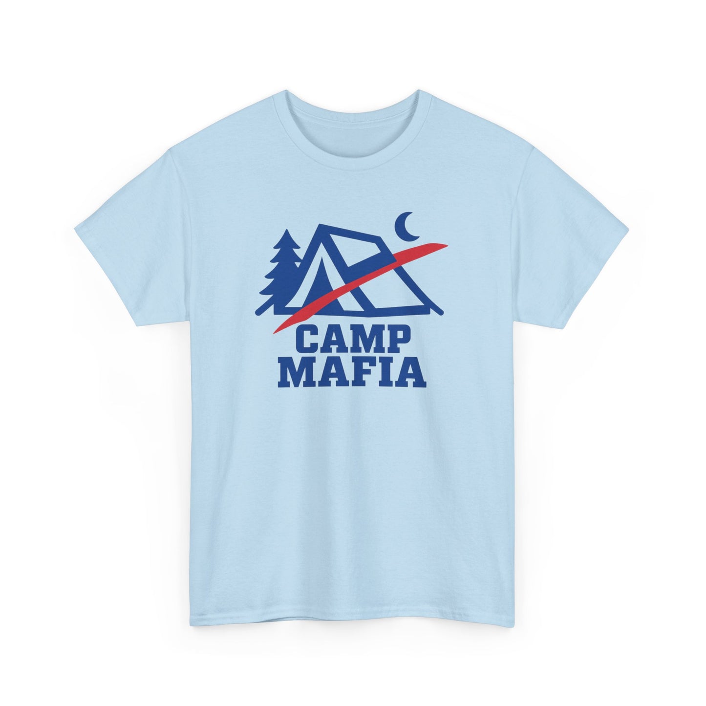 Camp Mafia T-Shirt – Buffalo Bills Inspired Camping Tee | Unisex Heavy Cotton Outdoor Shirt | Hiking Apparel & Gift for Nature Lovers