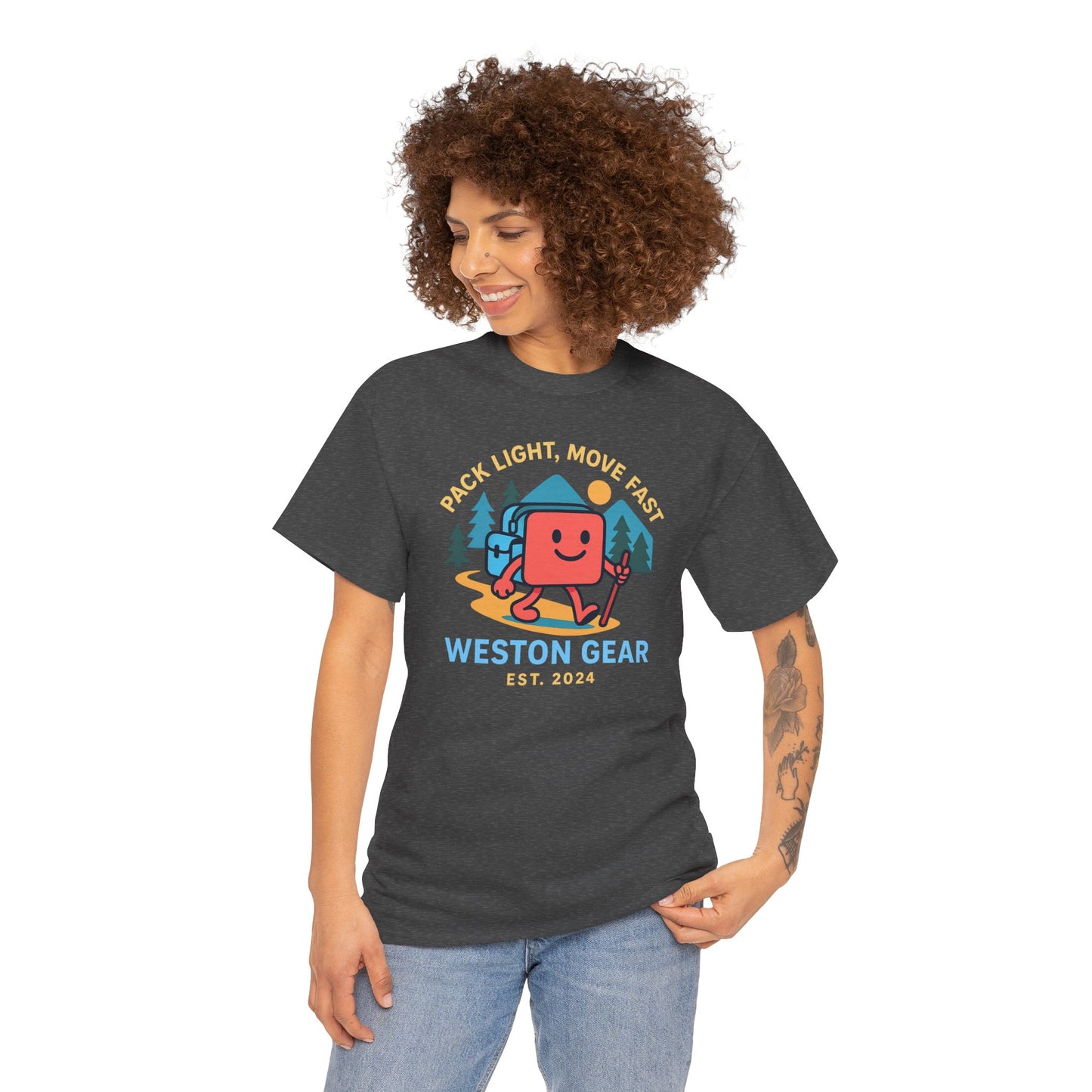 Weston Gear Boxy Hiking T-Shirt – Adventure Ready Unisex Heavy Cotton Tee | Outdoor Camping Graphic Shirt | Gift for Explorers