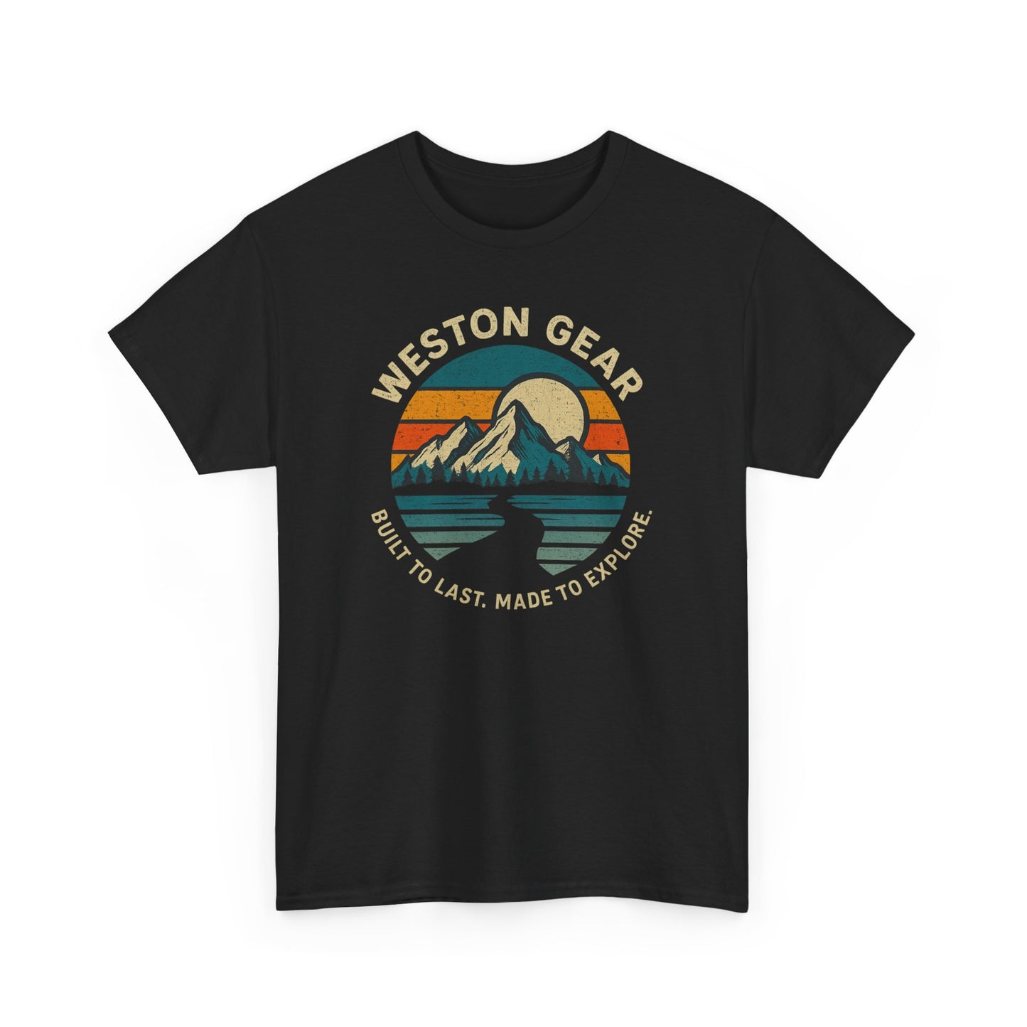 Mountain Sunset Graphic T-Shirt – Vintage Style Outdoor Tee, Hiking & Camping Apparel