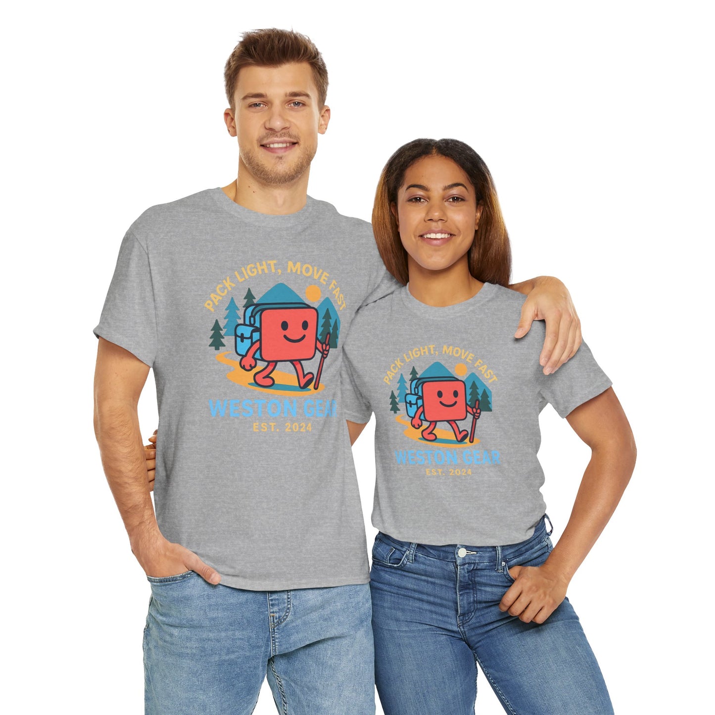 Weston Gear Boxy Hiking T-Shirt – Adventure Ready Unisex Heavy Cotton Tee | Outdoor Camping Graphic Shirt | Gift for Explorers