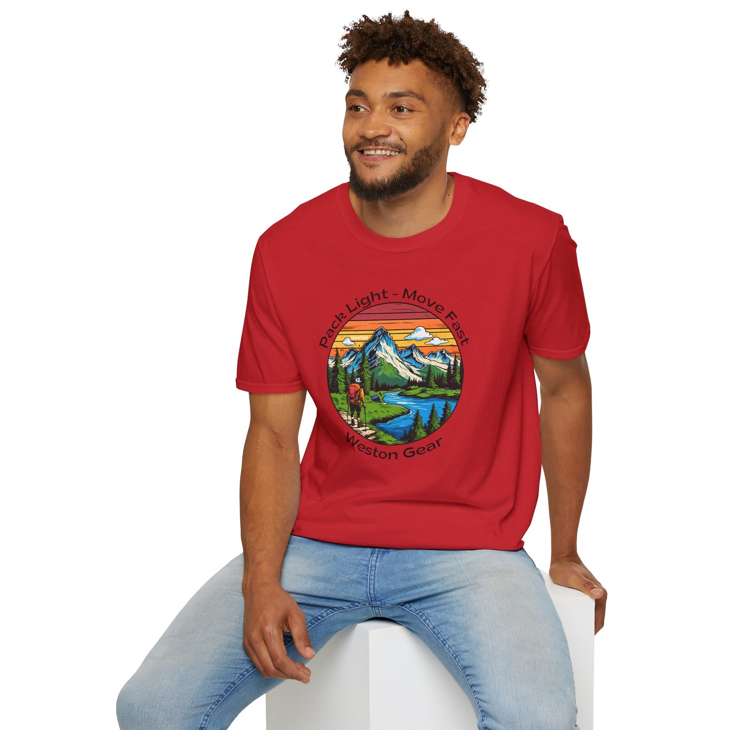 Pack light Move fast – Unisex Adventure T-Shirt for Hiking, Camping & Travel
