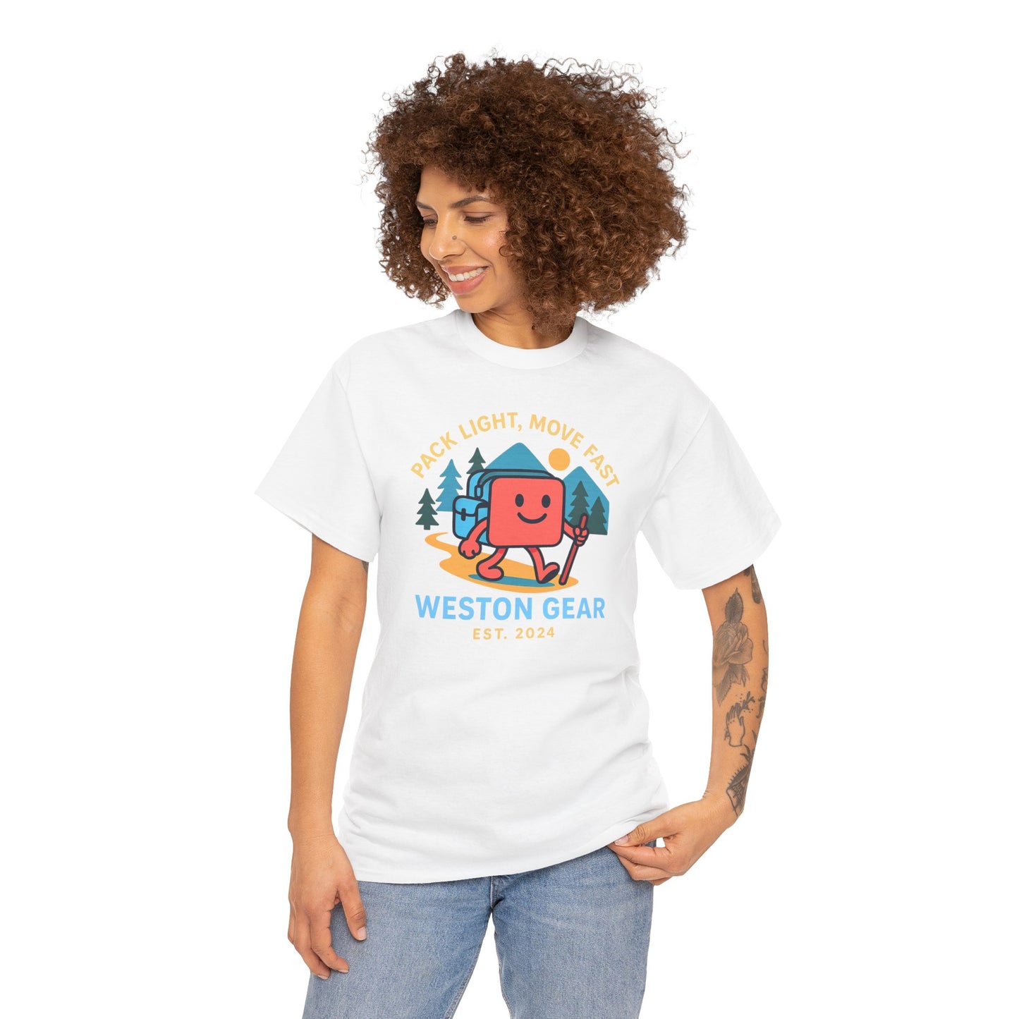 Weston Gear Boxy Hiking T-Shirt – Adventure Ready Unisex Heavy Cotton Tee | Outdoor Camping Graphic Shirt | Gift for Explorers