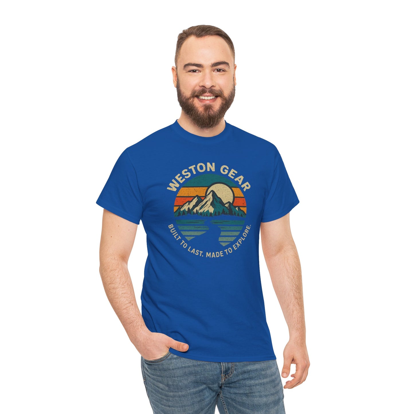 Mountain Sunset Graphic T-Shirt – Vintage Style Outdoor Tee, Hiking & Camping Apparel