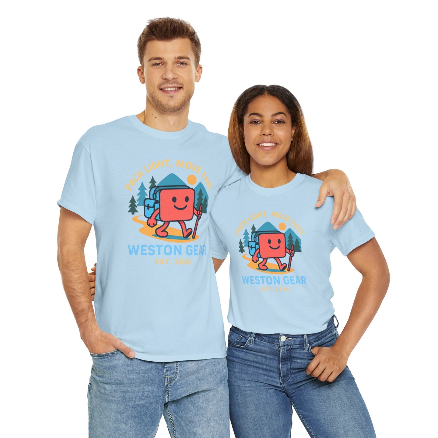 Weston Gear Boxy Hiking T-Shirt – Adventure Ready Unisex Heavy Cotton Tee | Outdoor Camping Graphic Shirt | Gift for Explorers