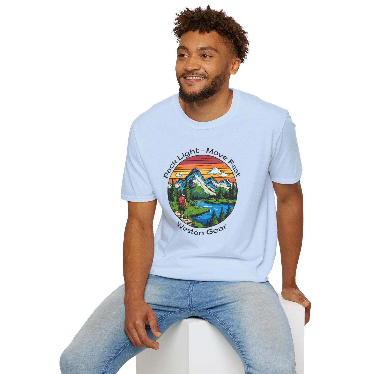 Pack light Move fast – Unisex Adventure T-Shirt for Hiking, Camping & Travel