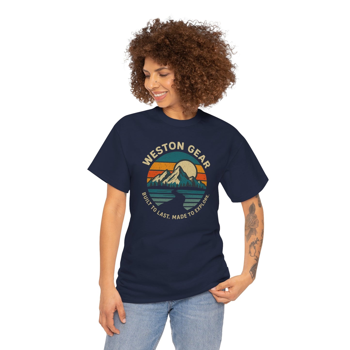 Mountain Sunset Graphic T-Shirt – Vintage Style Outdoor Tee, Hiking & Camping Apparel