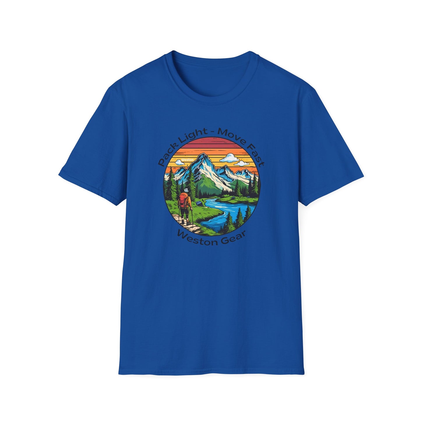 Pack light Move fast – Unisex Adventure T-Shirt for Hiking, Camping & Travel