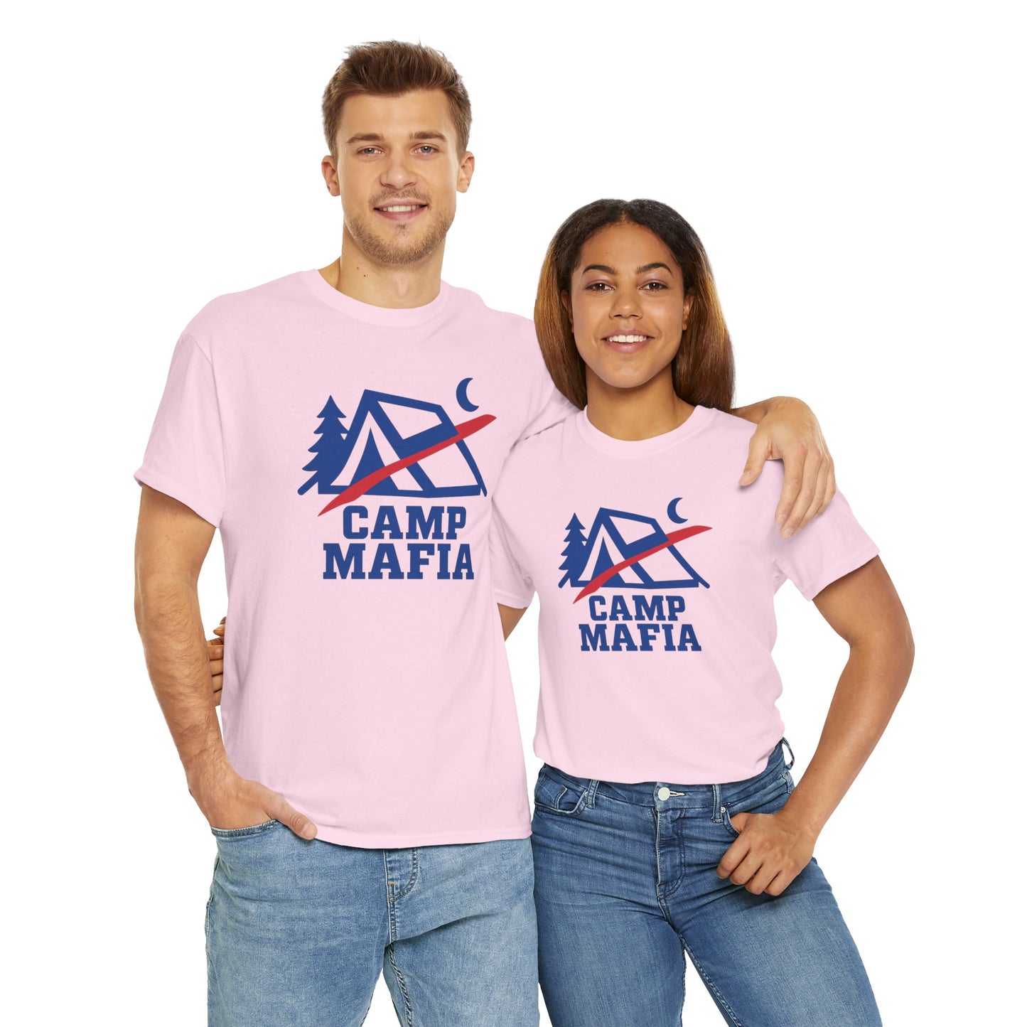 Camp Mafia T-Shirt – Buffalo Bills Inspired Camping Tee | Unisex Heavy Cotton Outdoor Shirt | Hiking Apparel & Gift for Nature Lovers