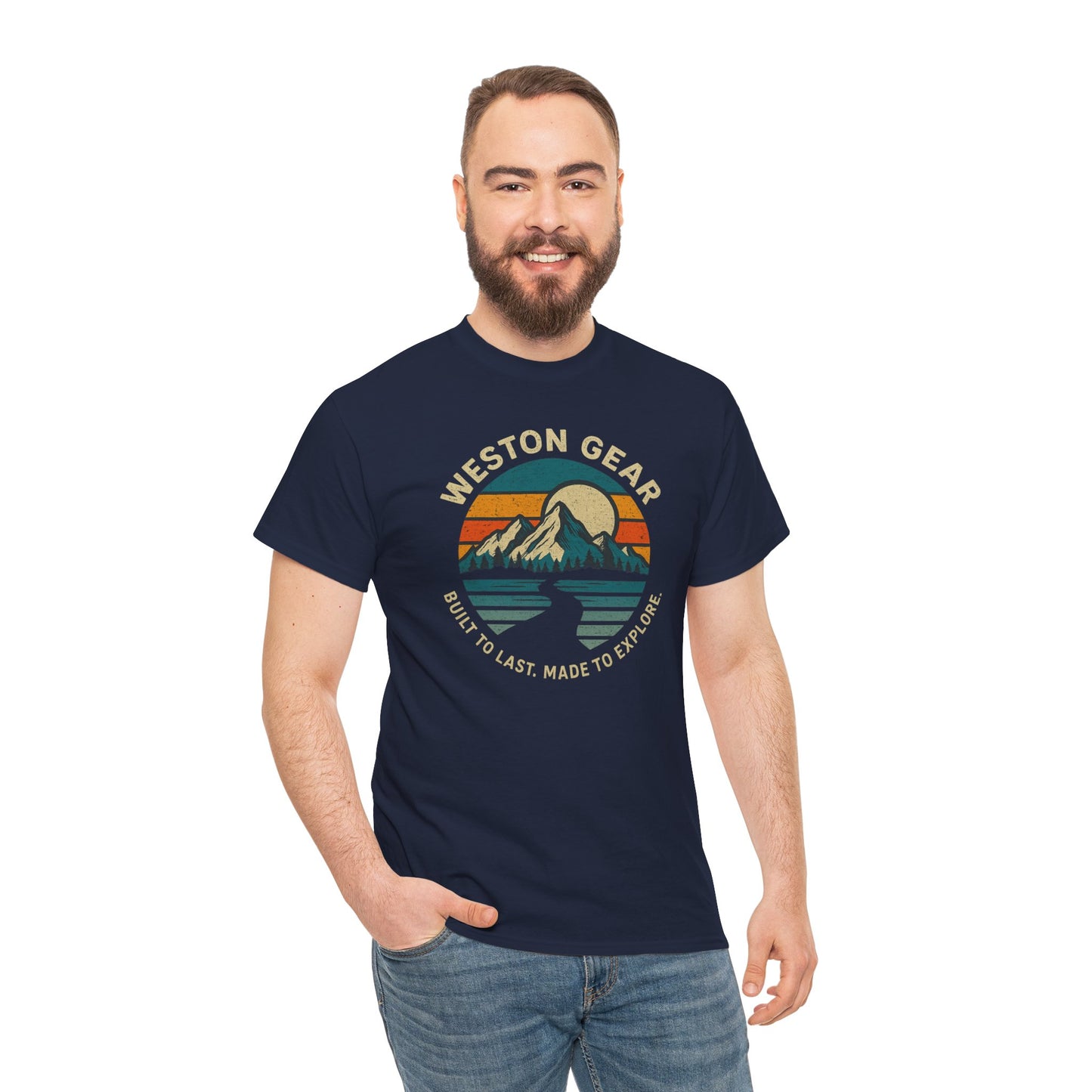 Mountain Sunset Graphic T-Shirt – Vintage Style Outdoor Tee, Hiking & Camping Apparel