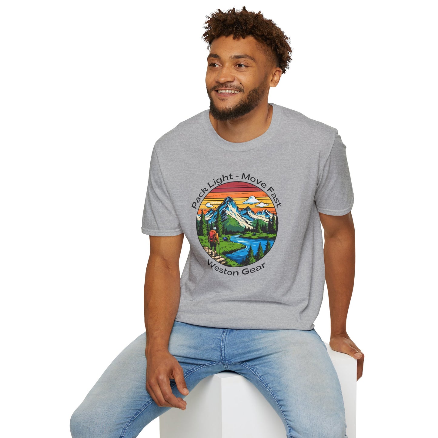 Pack light Move fast – Unisex Adventure T-Shirt for Hiking, Camping & Travel