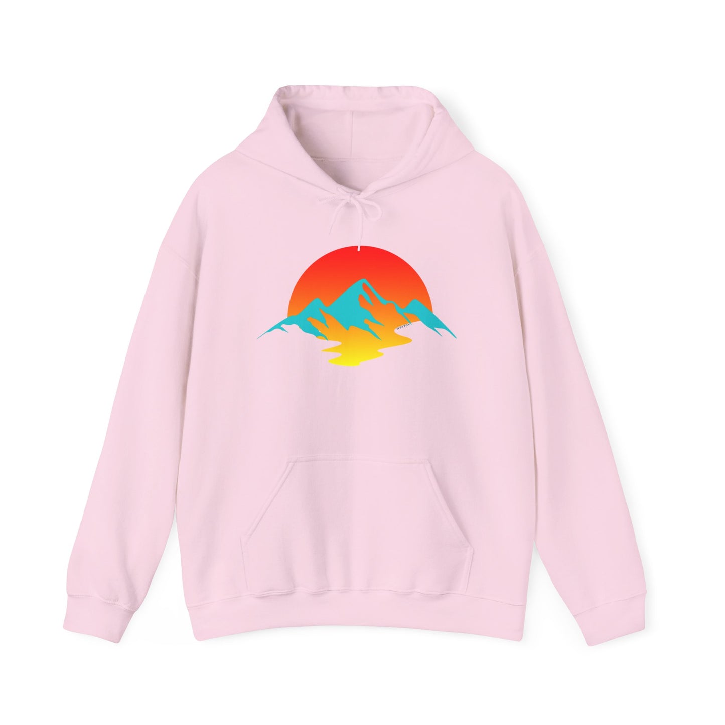 Melting Sunshine Hoodie, Bright Orange Yellow Blue Logo Sweatshirt, Unisex Pullover Jumper, Warm Winter Top, Cozy Hooded Sweater, Men Women