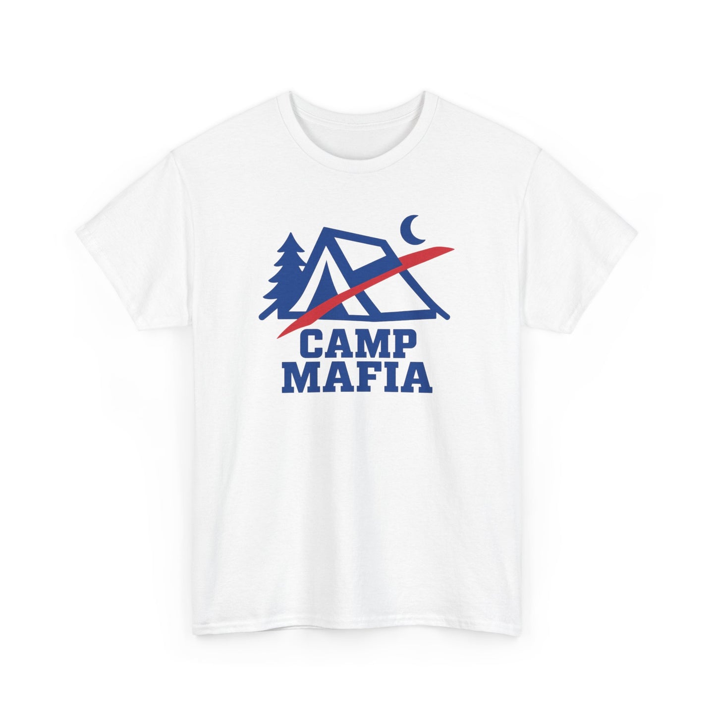 Camp Mafia T-Shirt – Buffalo Bills Inspired Camping Tee | Unisex Heavy Cotton Outdoor Shirt | Hiking Apparel & Gift for Nature Lovers