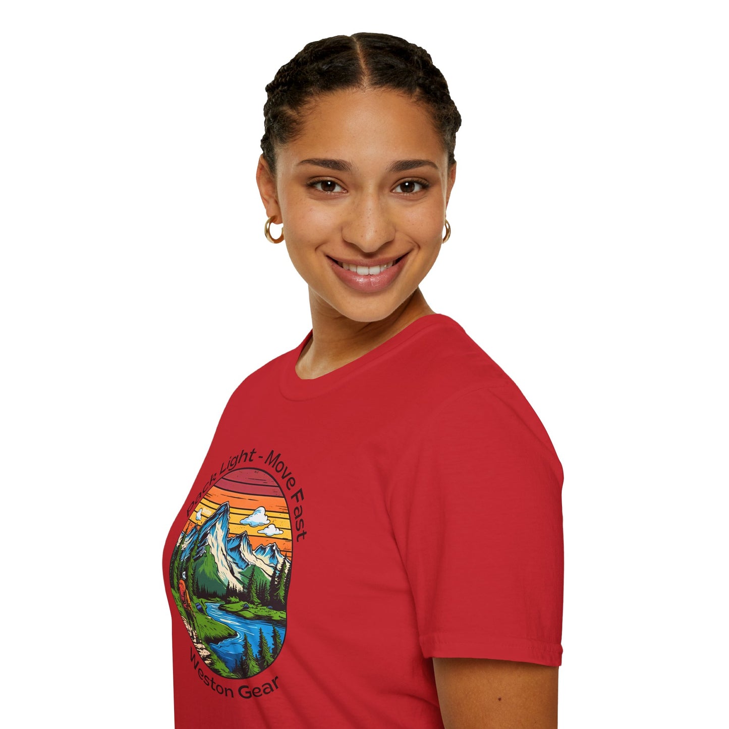 Pack light Move fast – Unisex Adventure T-Shirt for Hiking, Camping & Travel