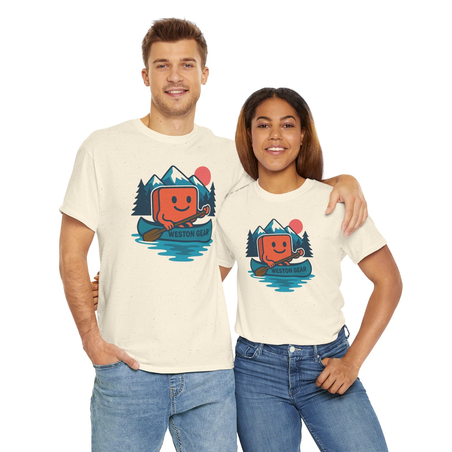 Weston Gear Canoe T-Shirt – Retro Outdoor Adventure Tee | Unisex Hiking & Camping Shirt | Nature Lover Gift Apparel