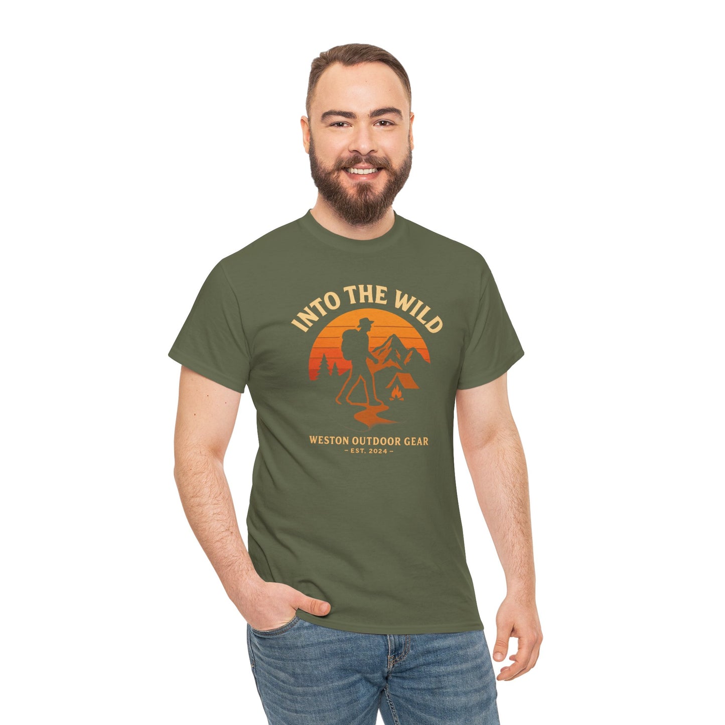 Into The Wild Adventure T-Shirt – Unisex Hiking & Camping Graphic Tee | Outdoor Nature Lover Gift | 100% Cotton Shirt