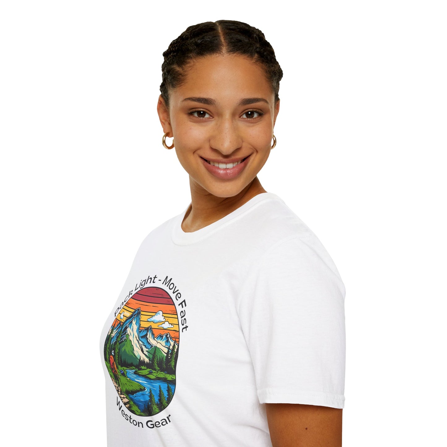 Pack light Move fast – Unisex Adventure T-Shirt for Hiking, Camping & Travel