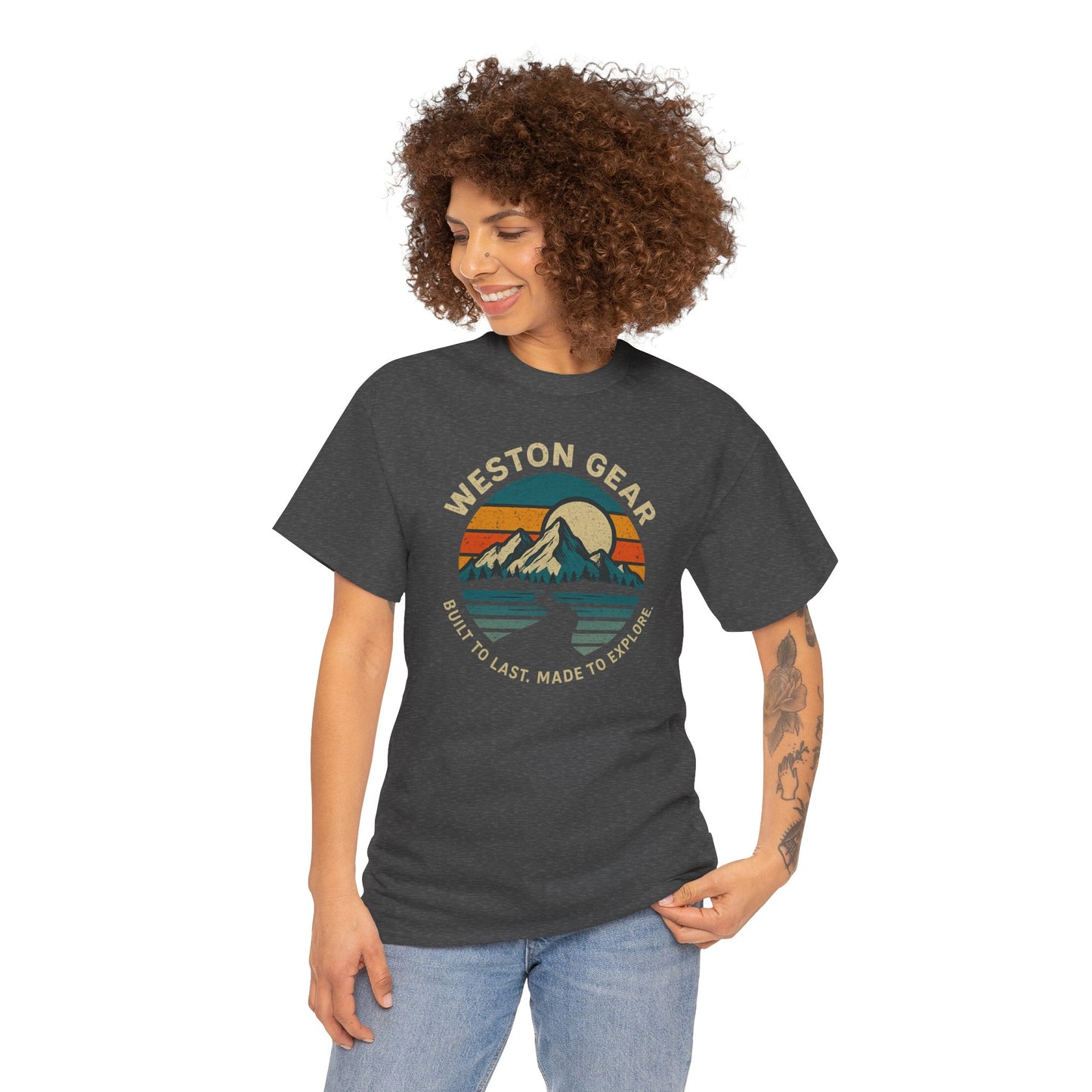 Mountain Sunset Graphic T-Shirt – Vintage Style Outdoor Tee, Hiking & Camping Apparel