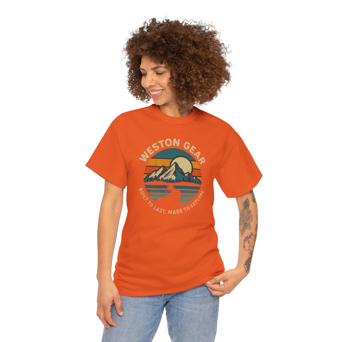 Mountain Sunset Graphic T-Shirt – Vintage Style Outdoor Tee, Hiking & Camping Apparel