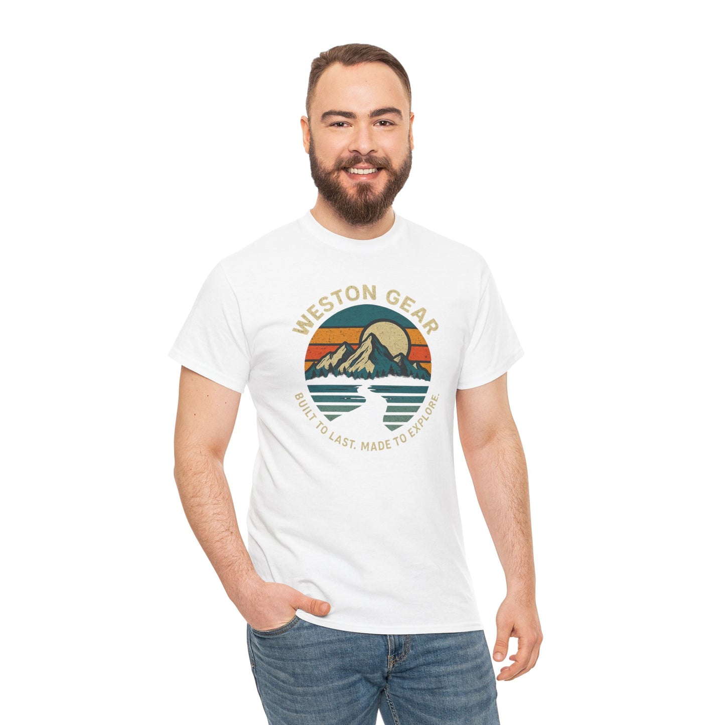 Mountain Sunset Graphic T-Shirt – Vintage Style Outdoor Tee, Hiking & Camping Apparel
