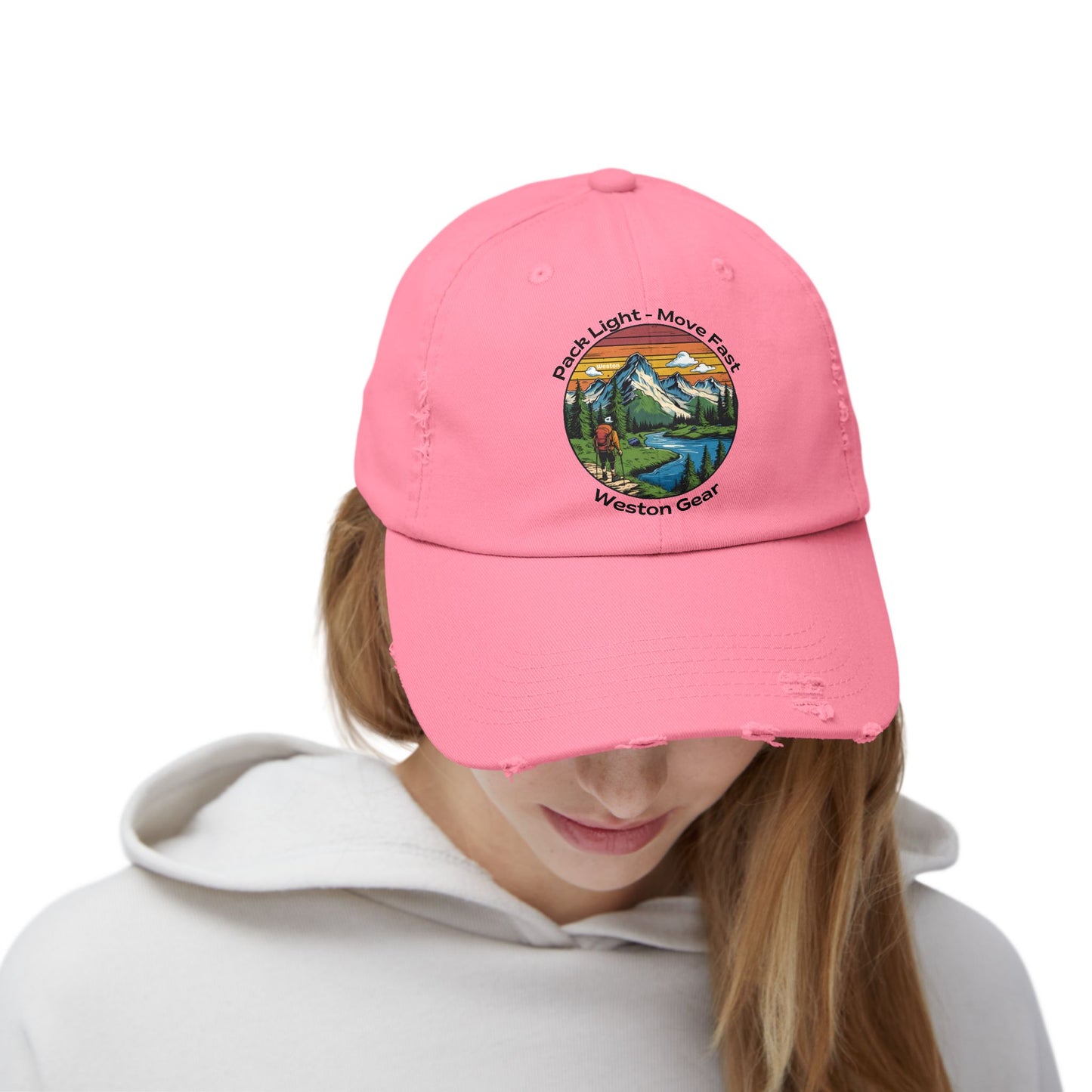 Weston Gear Distressed Adventure Cap – Unisex Outdoor Hat for Nature Lovers, Hikers, and Everyday Explorers