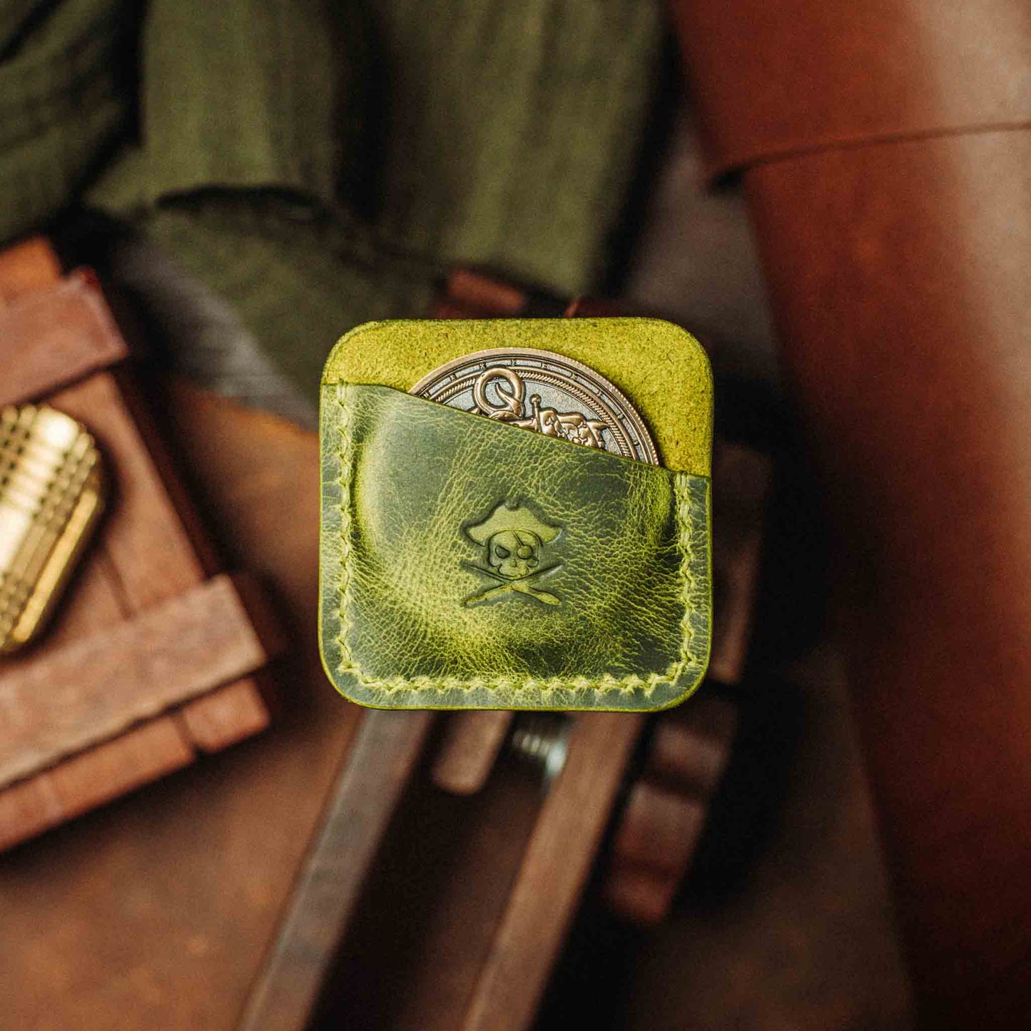 Pirate Goods Peso Pocket – Leather Challenge Coin holder for EDC