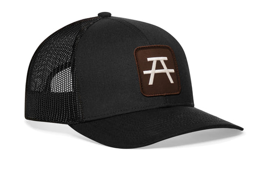 Picnic Area Trucker Hat | Black Campground Trail Signs Snapback