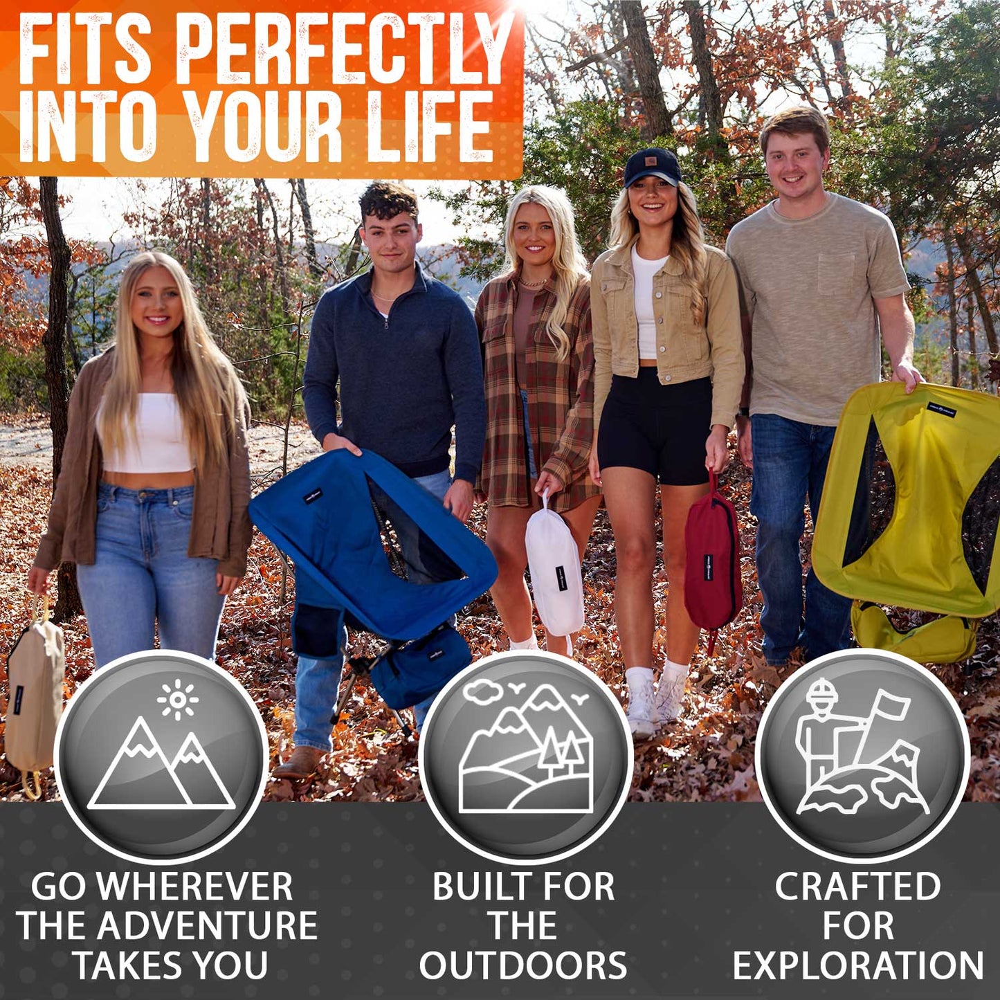 Pike Trail Ultralight Compact Outdoor Camping Tailgate Festival Beach Chair