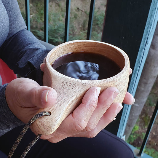 Kyrre™ Carved Nordic Kuksa - Solid Wood Camp Mug & Spoon Set